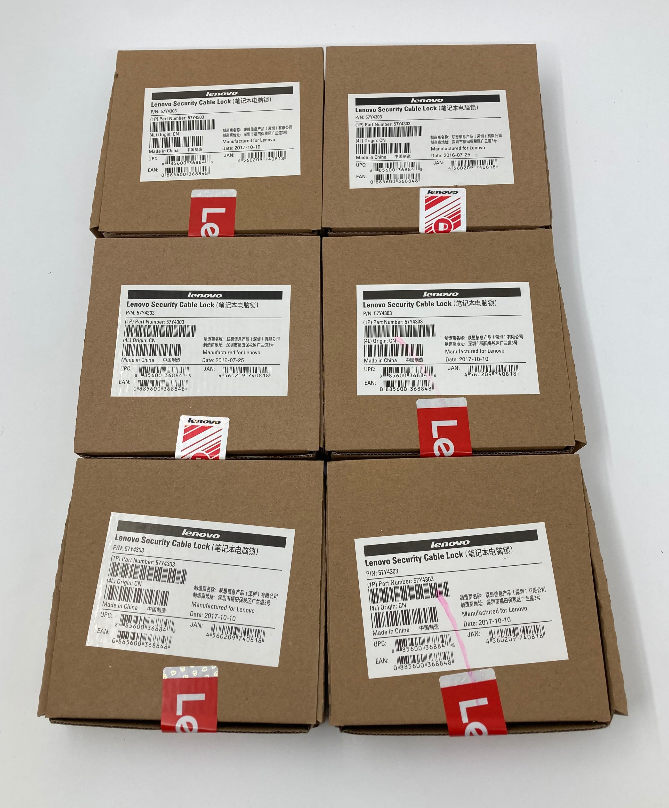 New Unopened Lenovo Security Cable Lock 57Y4303 Batch of 6