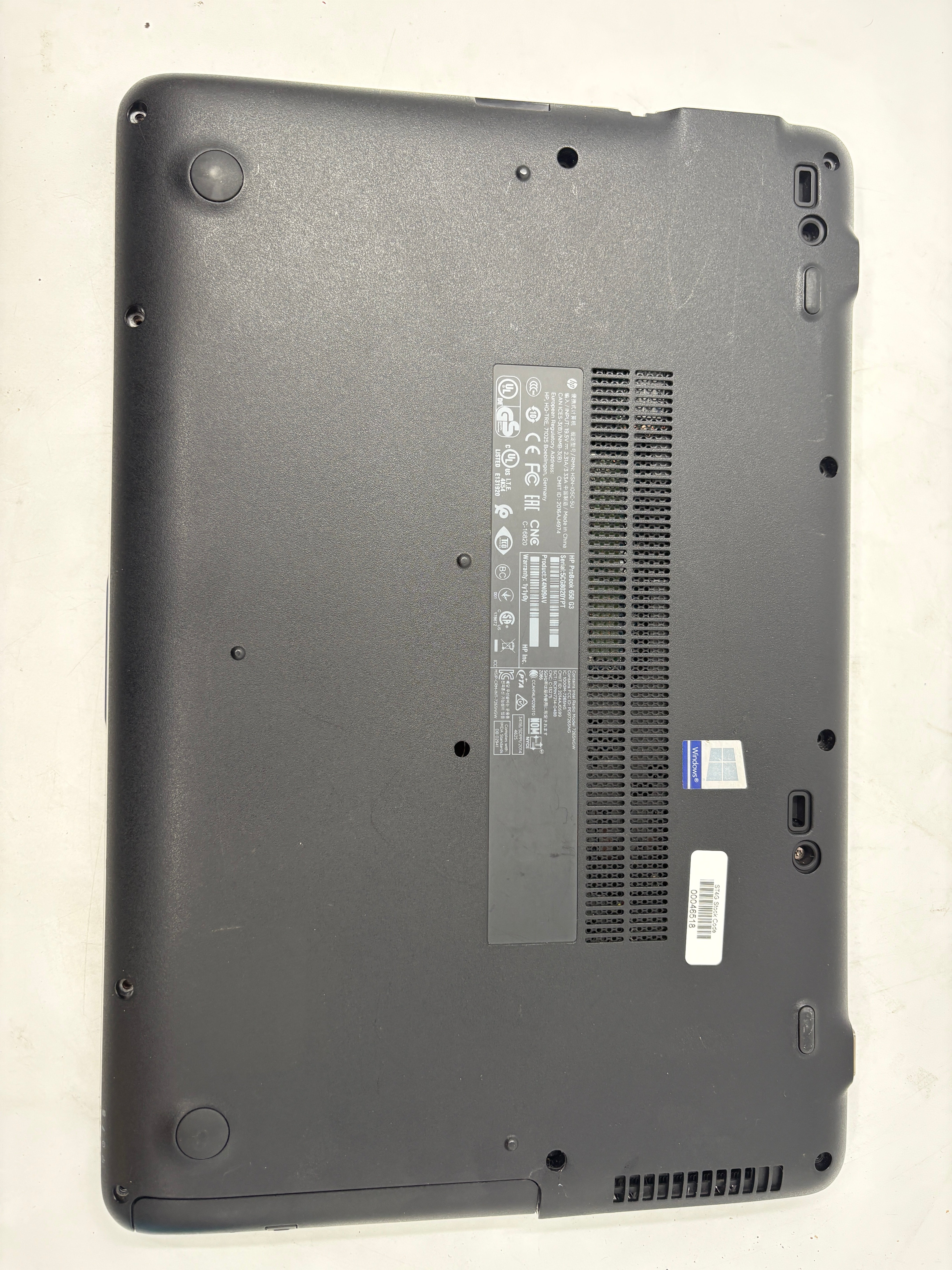 HP Laptop 650 G3 15.6" Screen i5 7th Gen 8GB RAM 512GB SSD W10