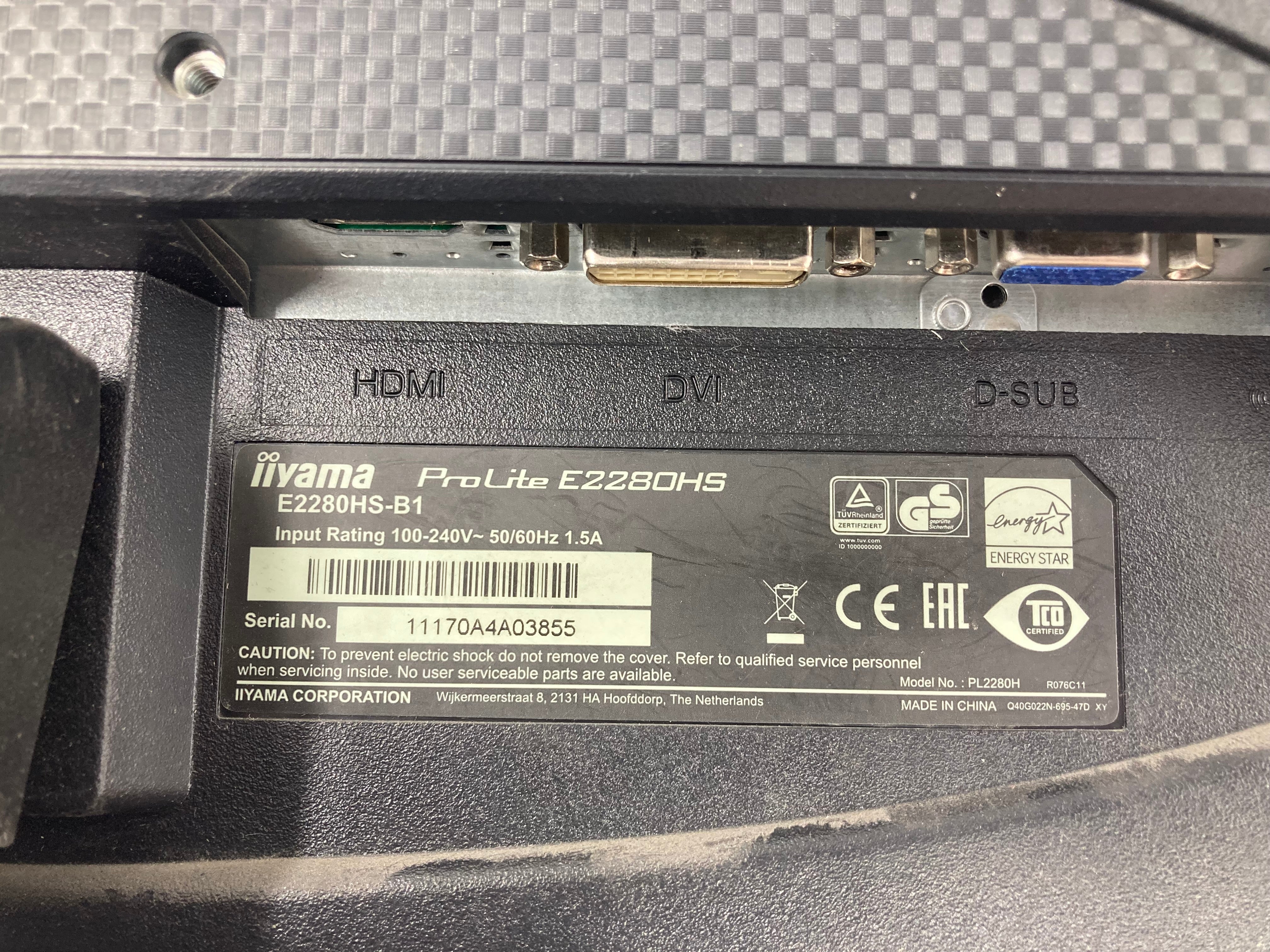 iiyama ProLite E2280HS  LED HD 1080p 22" Monitor HDMI DVI VGA