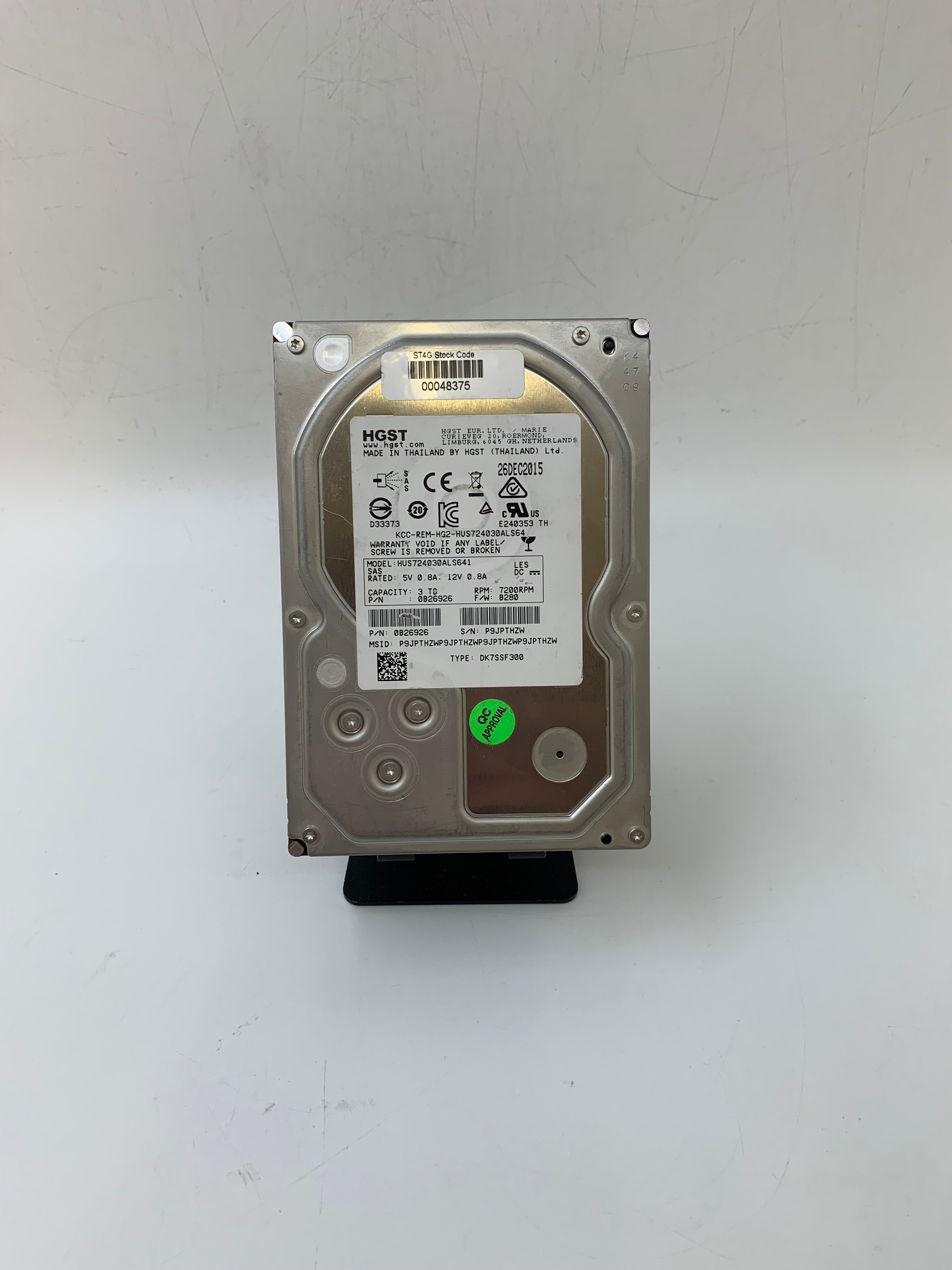 HGST HDD | 3TB | 3.5 inch | SAS | HVS724030ALS641 | 7.2K RPM | 6Gbps