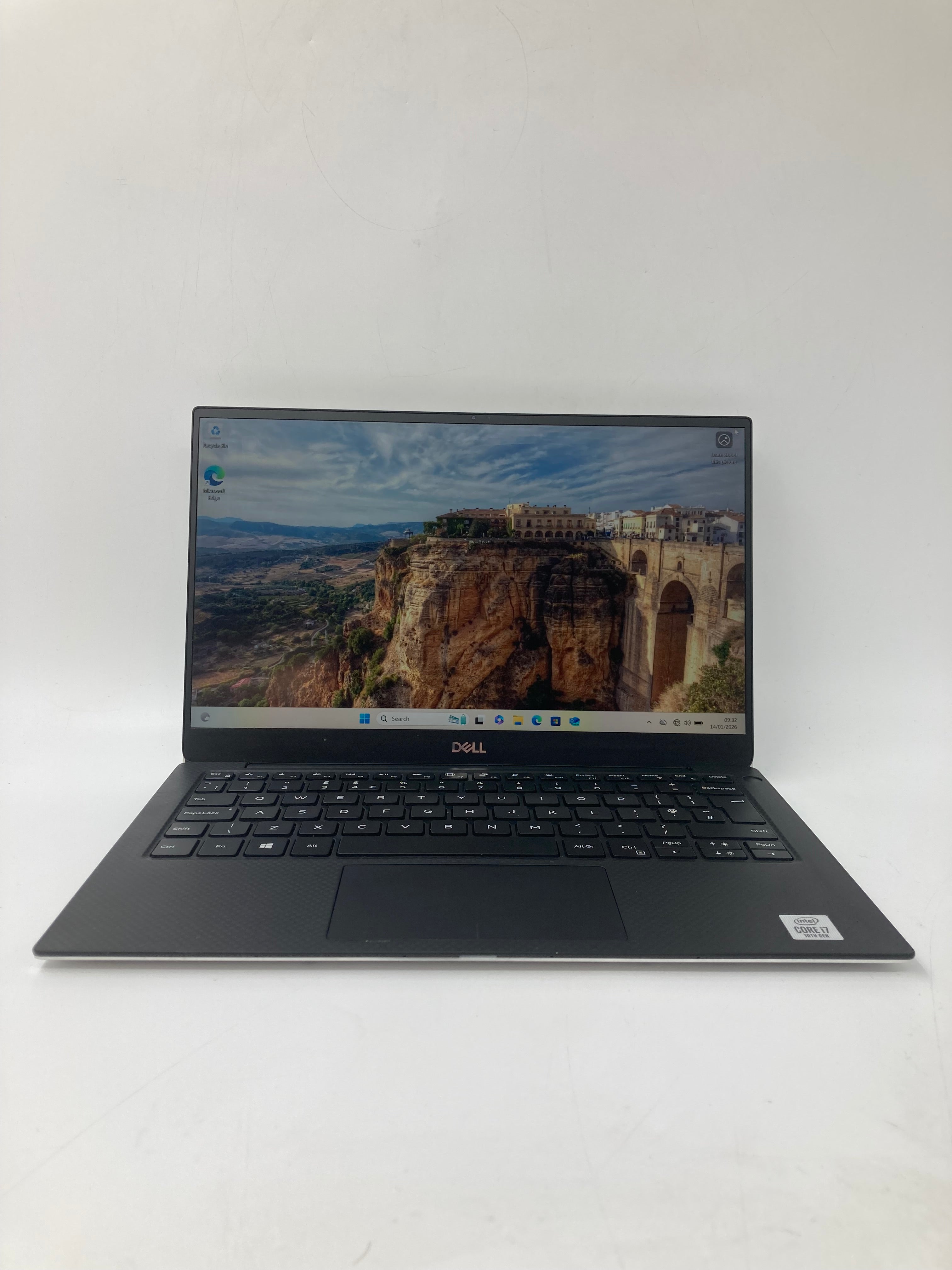 Dell XPS 13 7390 front view showing keyboard and 13" screen