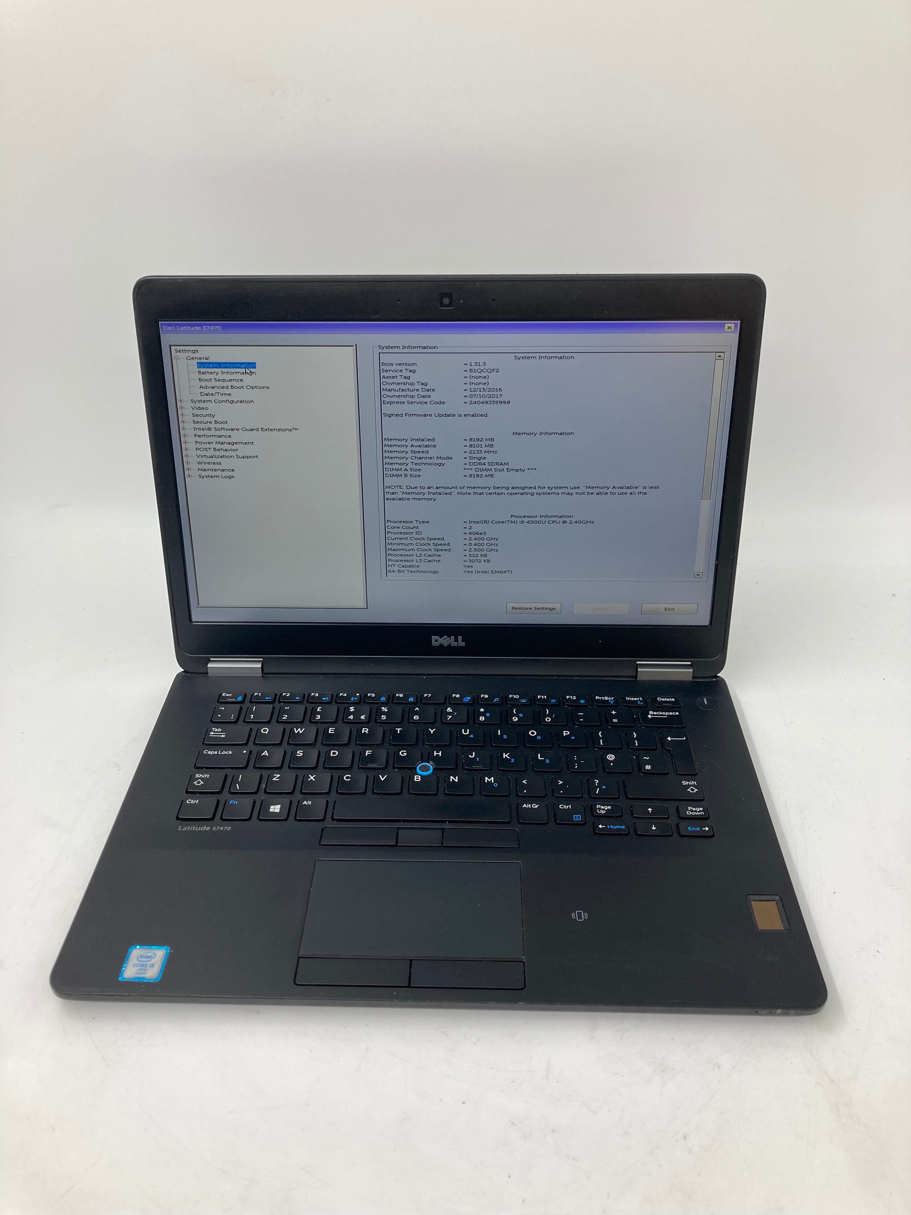 Dell Laptop Latitude E7470 14" i5 6th Gen 8GB RAM 256GB SSD No OS