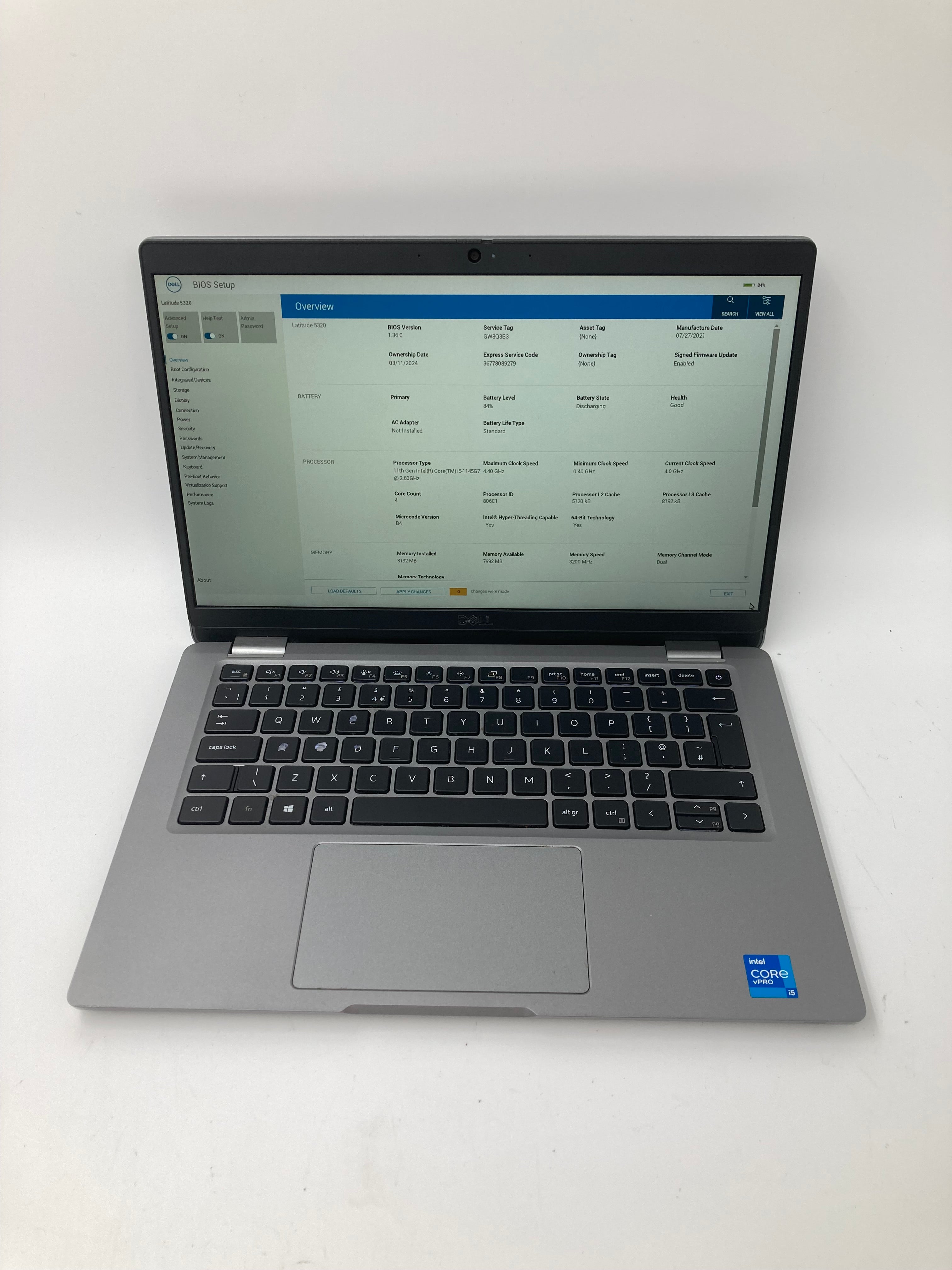 Dell Latitude 5320 Spares: i5 11th Gen, 8GB RAM, 13.3" FHD Screen (No SSD/No OS)