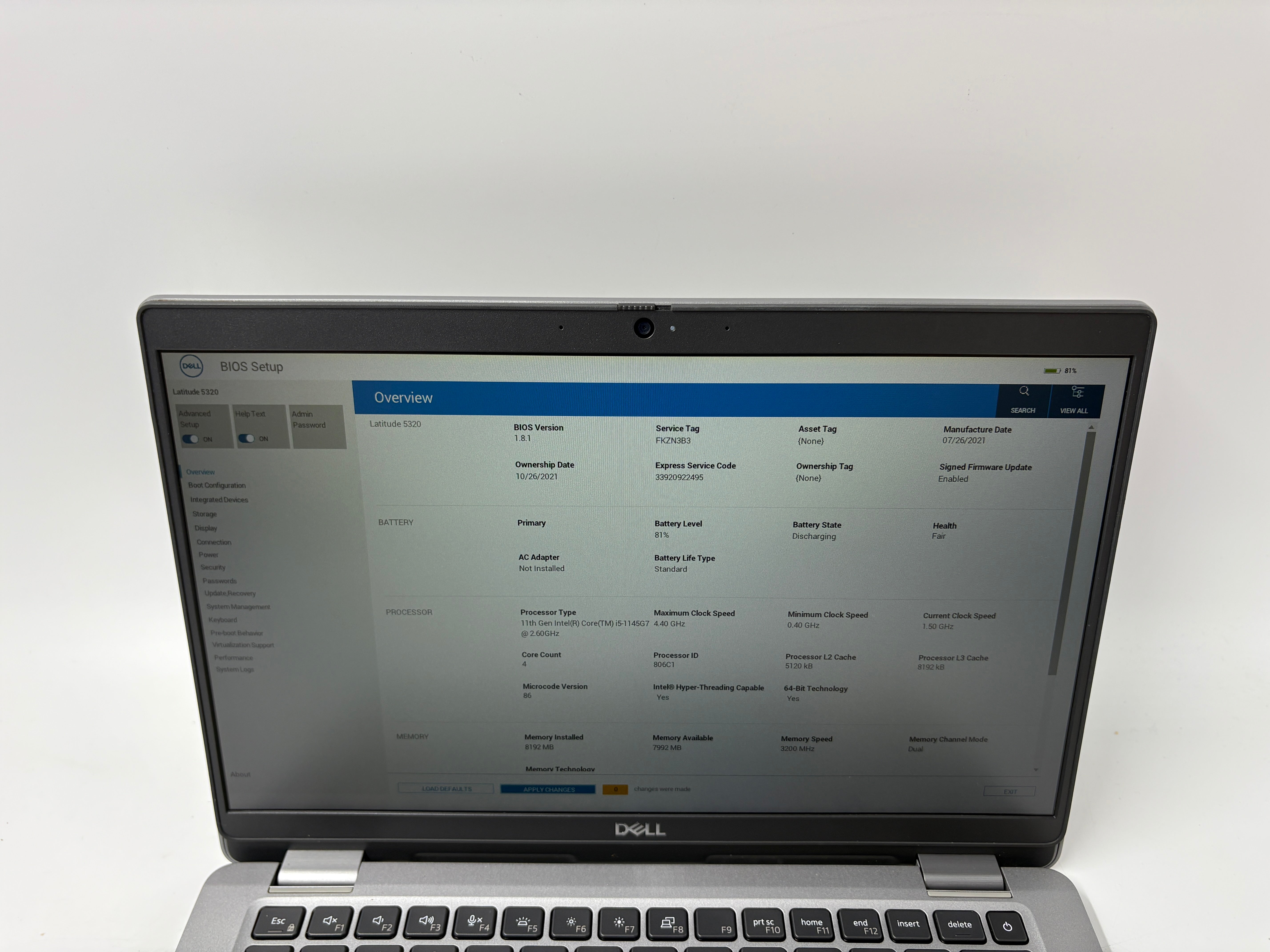 Dell Latitude 5320 13.3" Screen i5 11th Gen 8GB RAM 256GB SSD NO OS