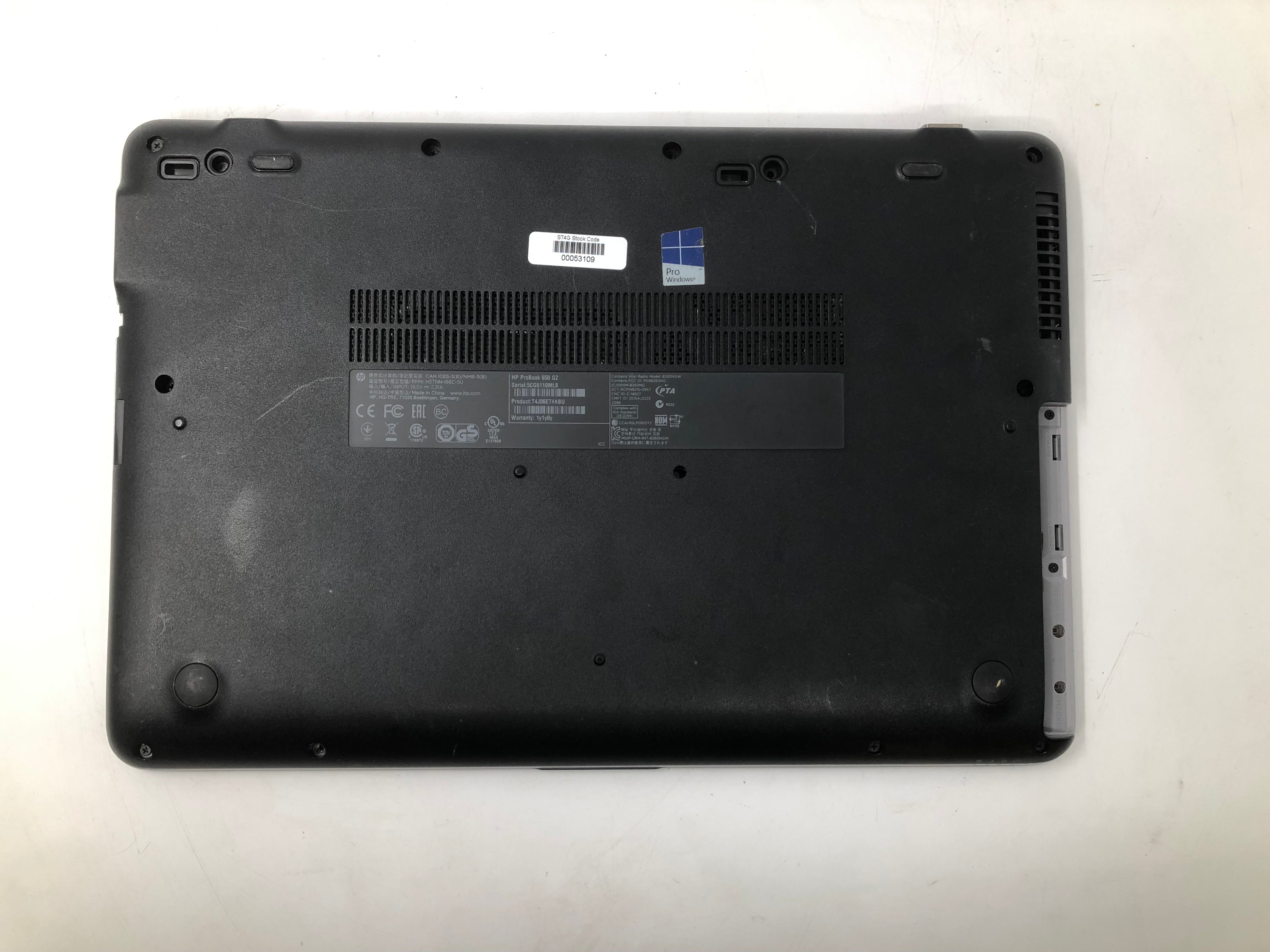 HP Laptop ProBook 650 G2 15" i5 6th Gen 4GB RAM No HDD No OS *Spares*