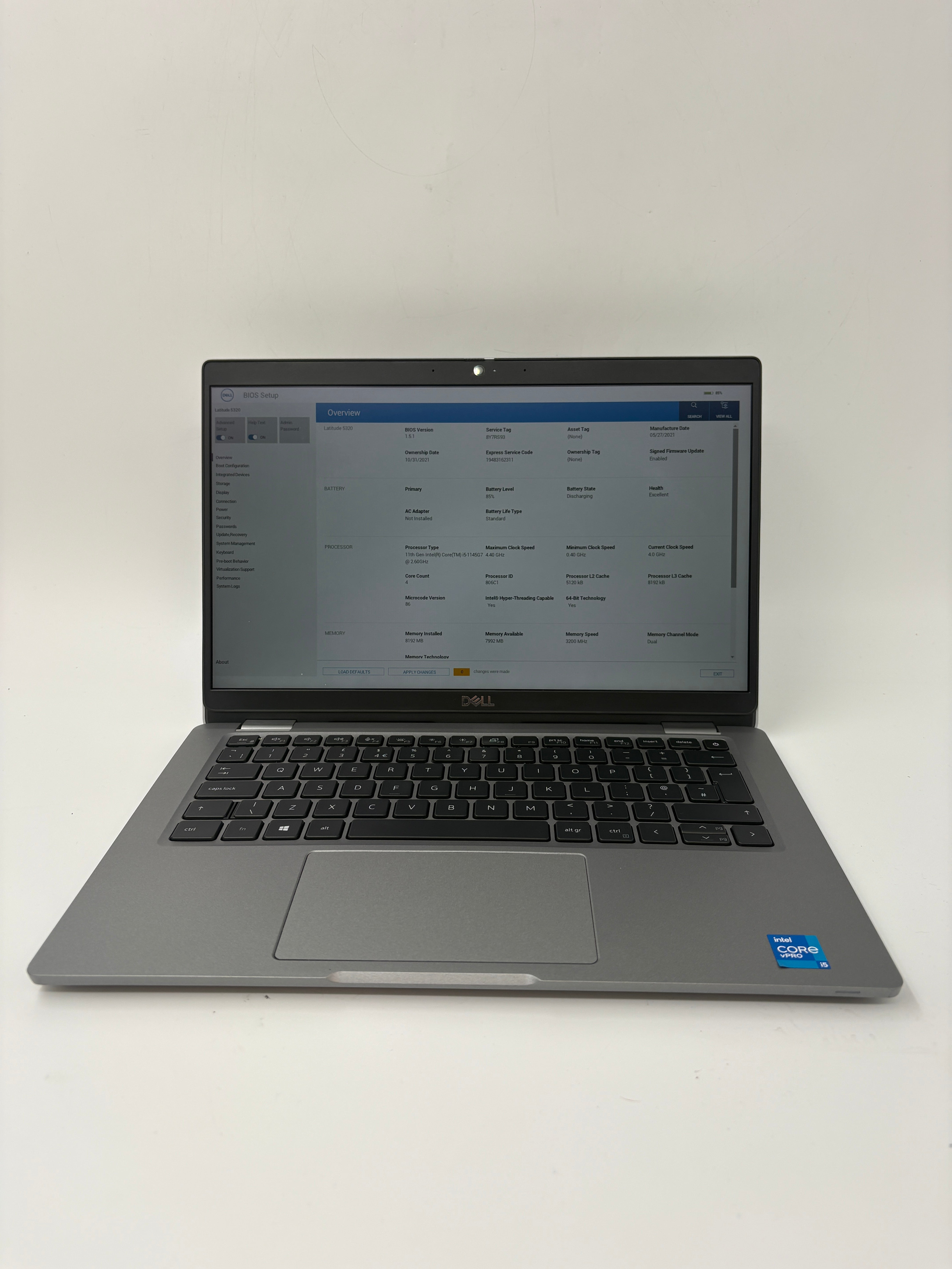 Dell Laptop Latitude 5320 13.3" Screen i5 11th Gen 8GB RAM No SSD No OS Spare