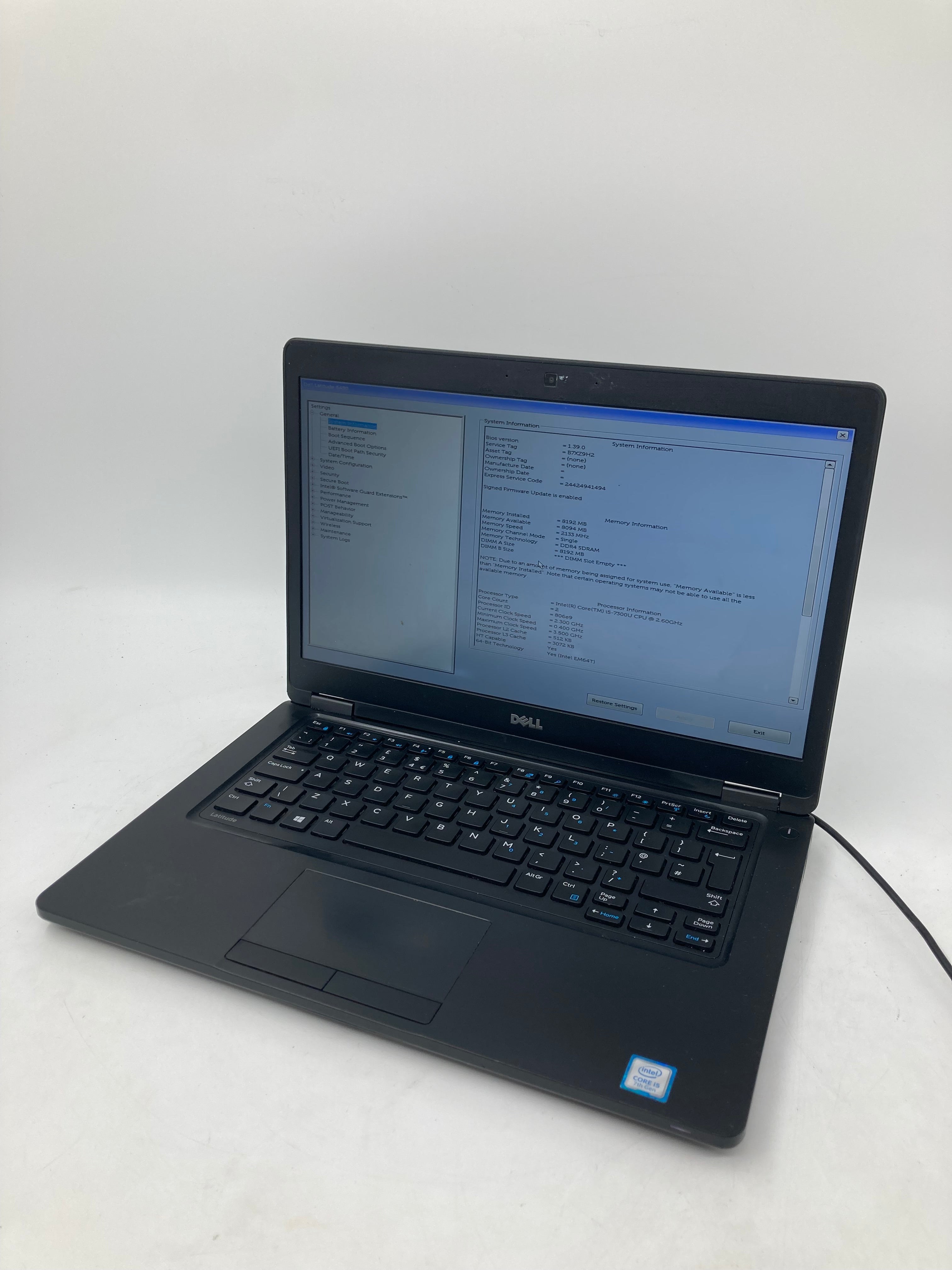 Dell Laptop Latitude 5480 i5 6th Gen 8GB RAM No HDD No OS *Spares*