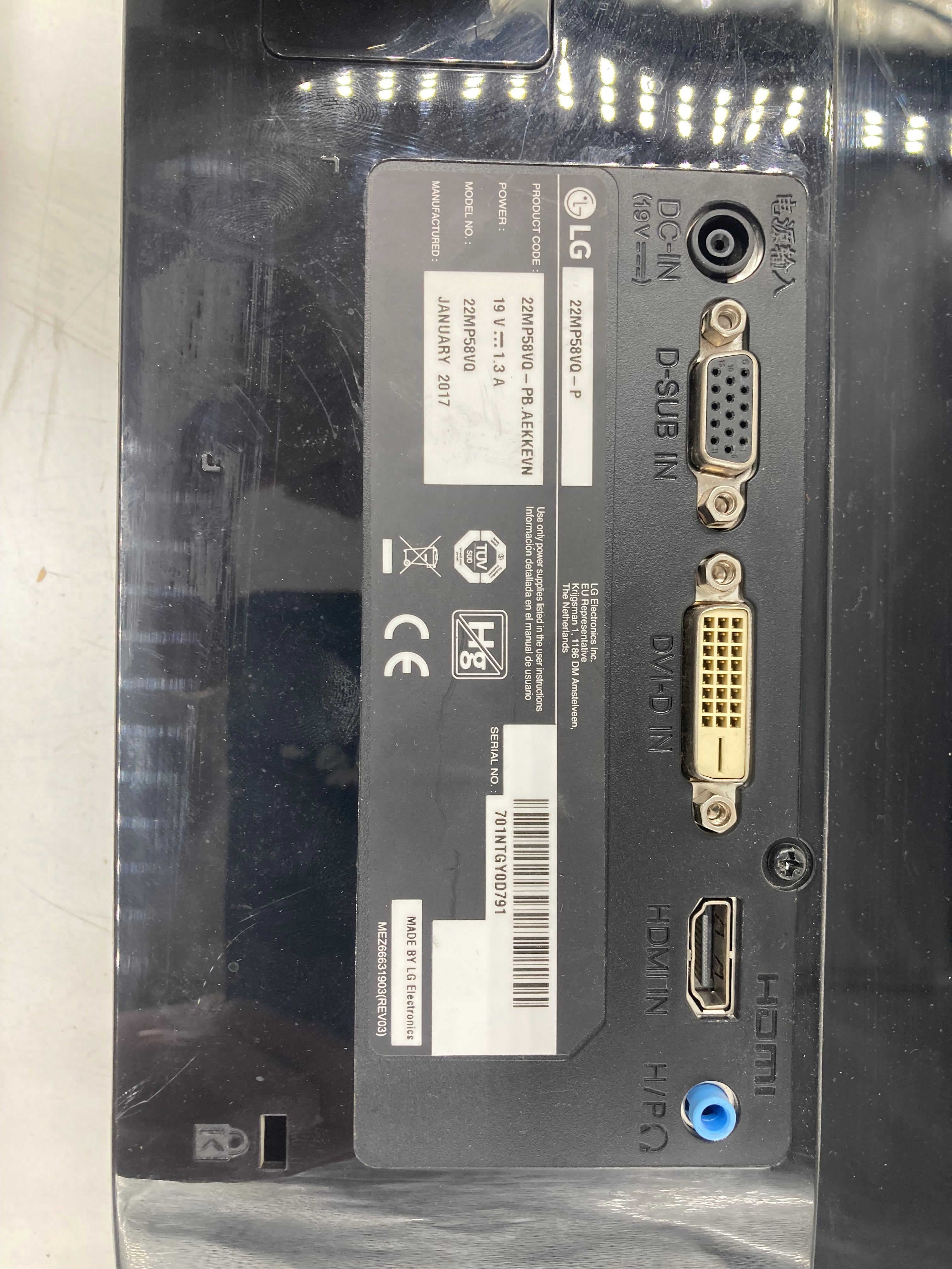 LG 22MP58VQ 22'' Class Full HD IPS LED Monitor DVI VGA