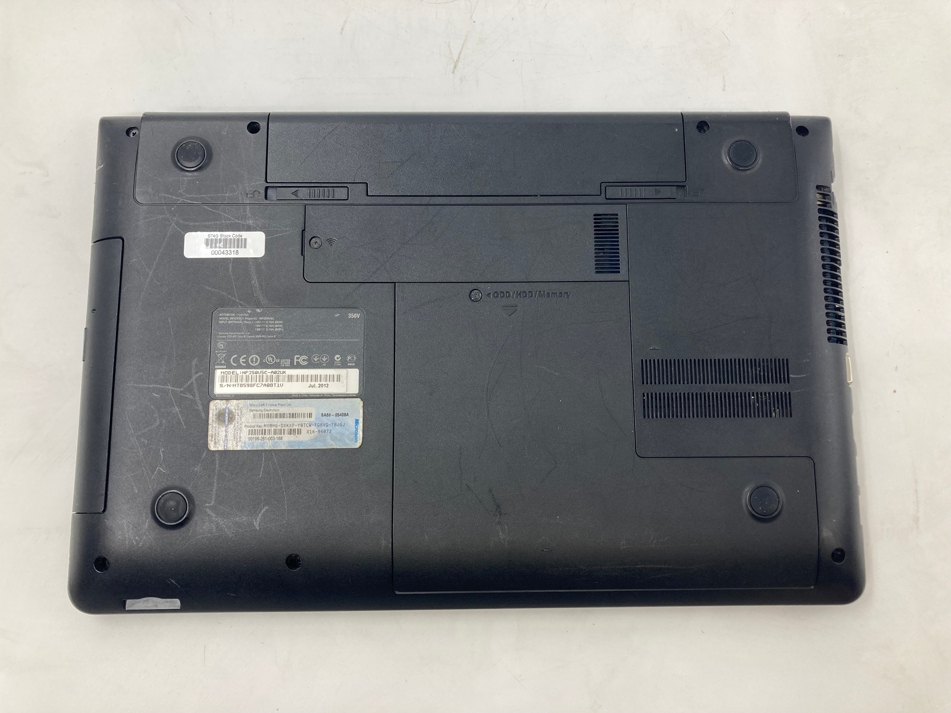 Samsung Laptop 250V 15.6" i5 3rd Gen 6GB RAM No HDD *Spares*
