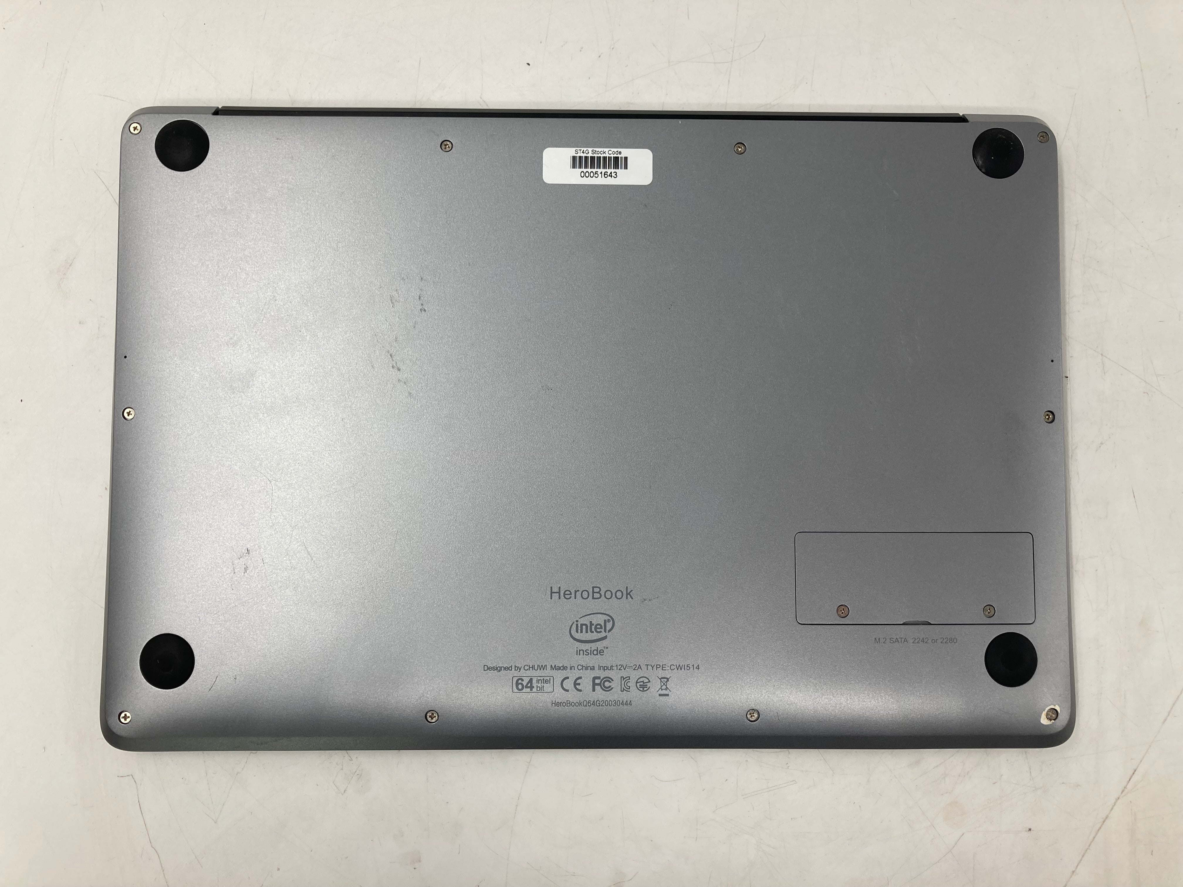 CHUWI Laptop HeroBook Q64 14" Intel Atom x5-E8000 4GB RAM No HDD No OS