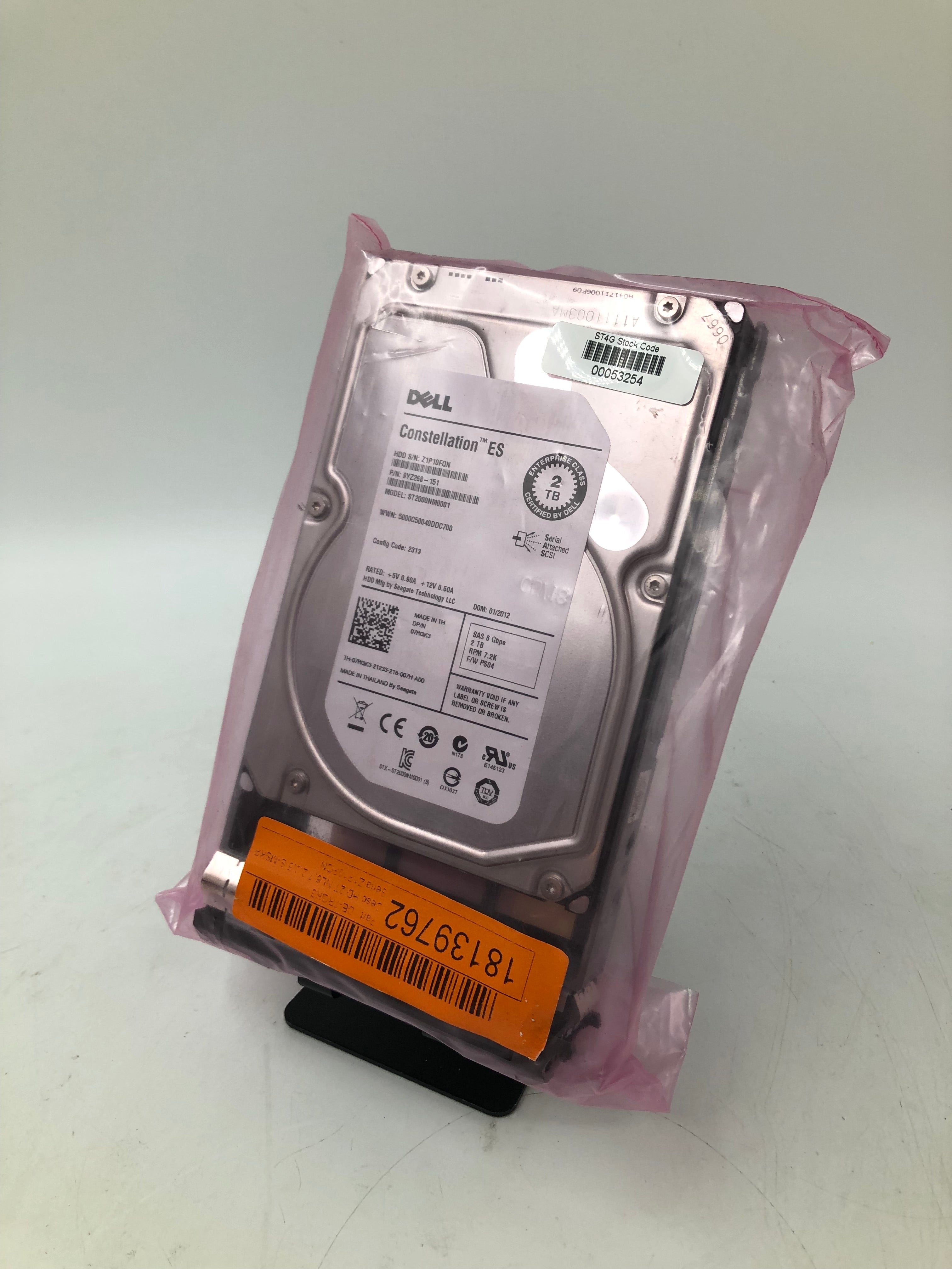 Dell Hard Disk Drive 3.5" LFF 2TB HDD SAS 6Gbps 7.2K RPM DP/N 07RGK3 Brand New