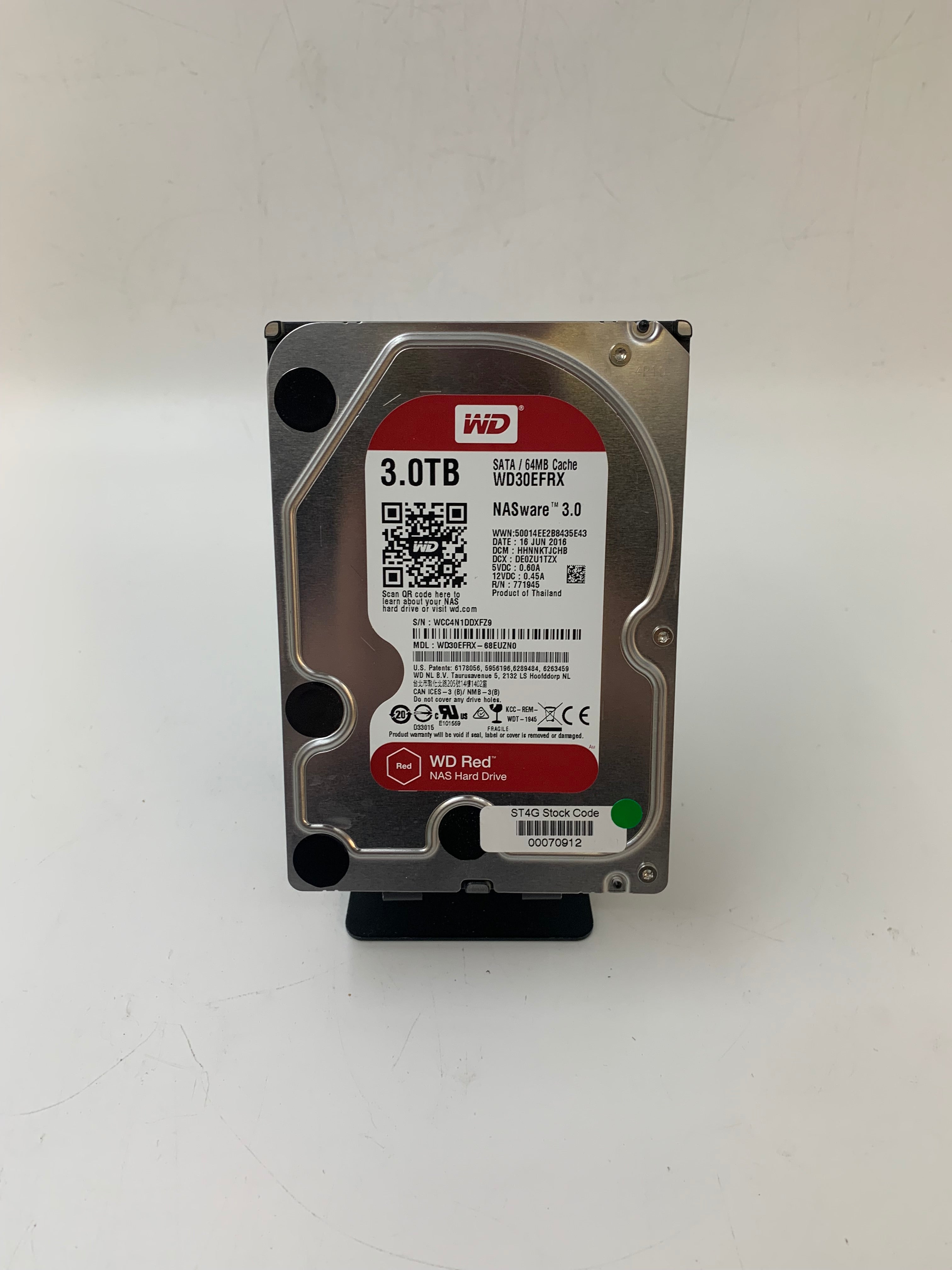 Western Digital HDD | 3TB | 3.5 inch | SATA | WD30EFRX | 5.4K RPM | 6Gbps