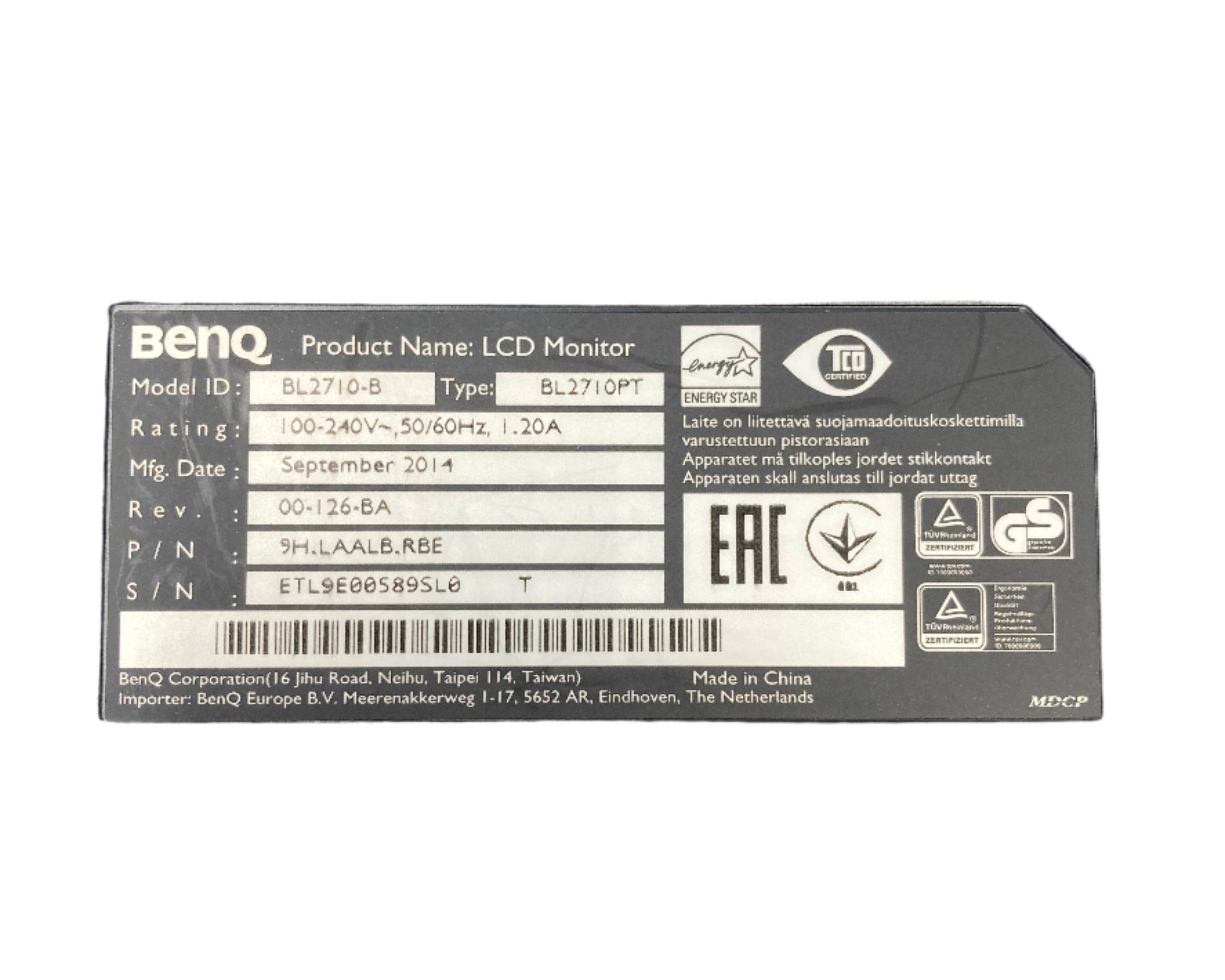 BenQ BL2710-B 27" 2560 x 1440 Full HD HDMI/VGA/DP LCD Monitor - No Stand #3