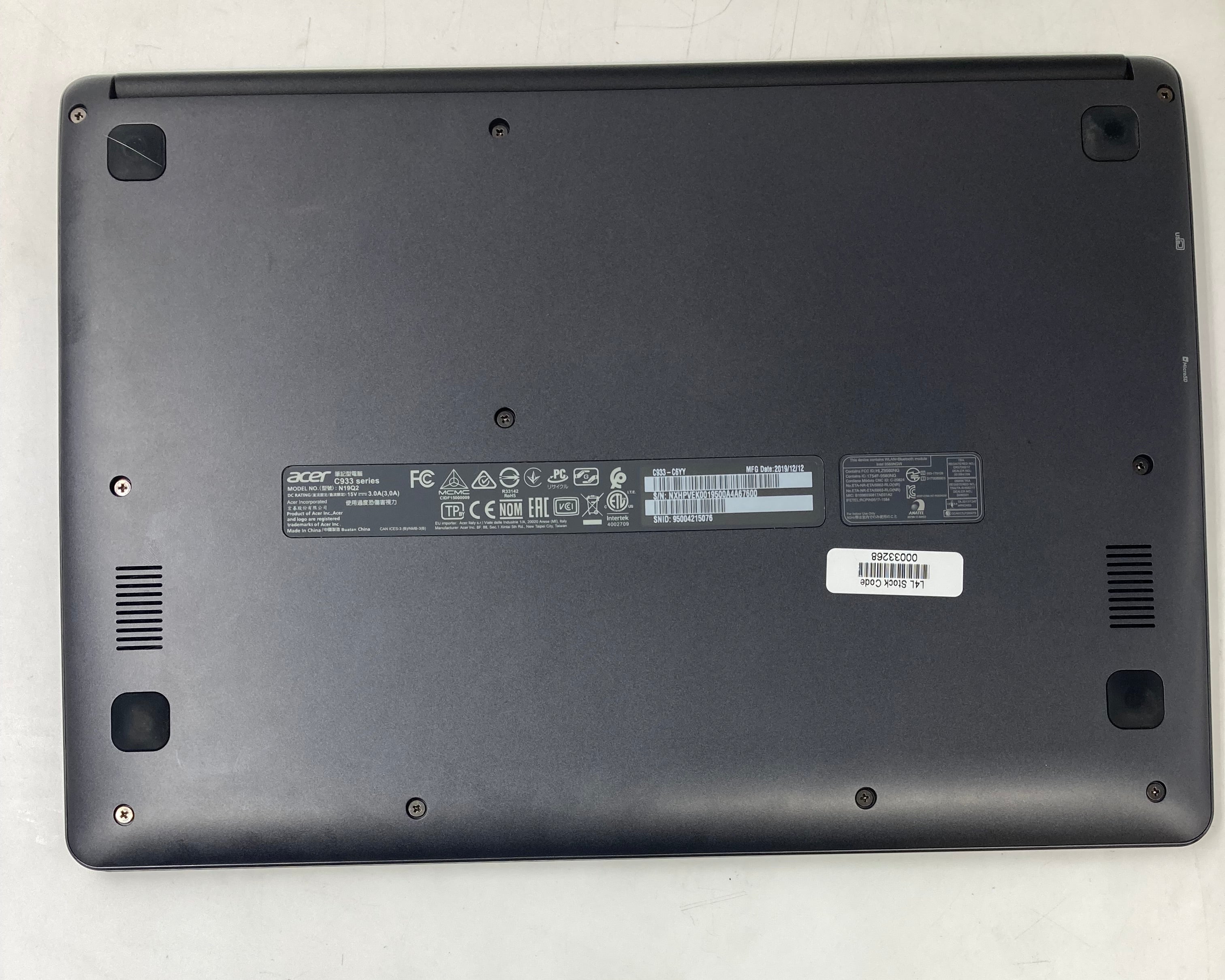 Acer ChromeBook N19Q2 14" Intel Celeron N4000 4GB RAM 2GB SSD