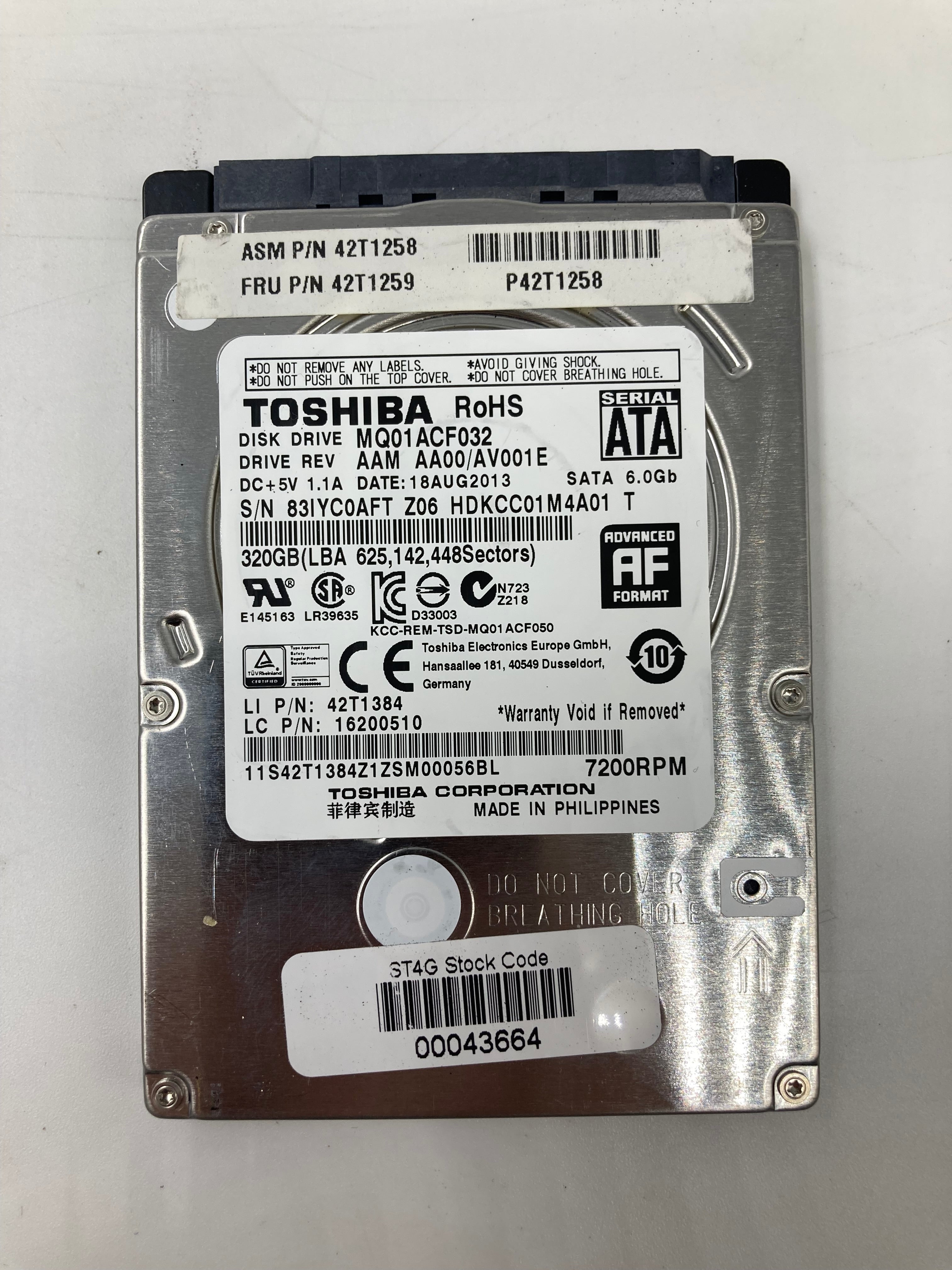 Batch of 7 2.5" SATA 640GB/320GB/250GB/160GB - Mixed Brands