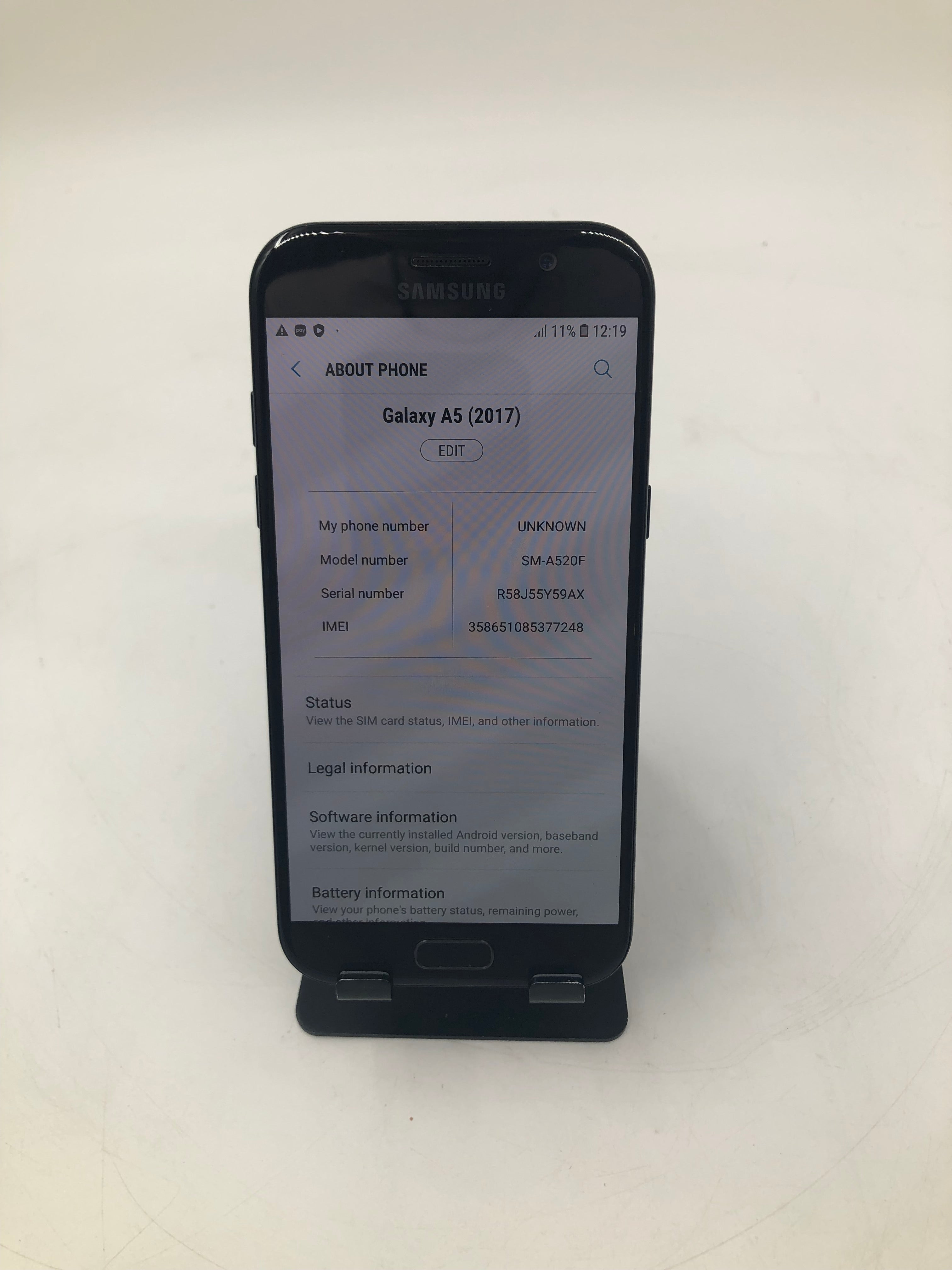 Samsung Galaxy A5 5.2" Screen 2017 32GB Storage Black