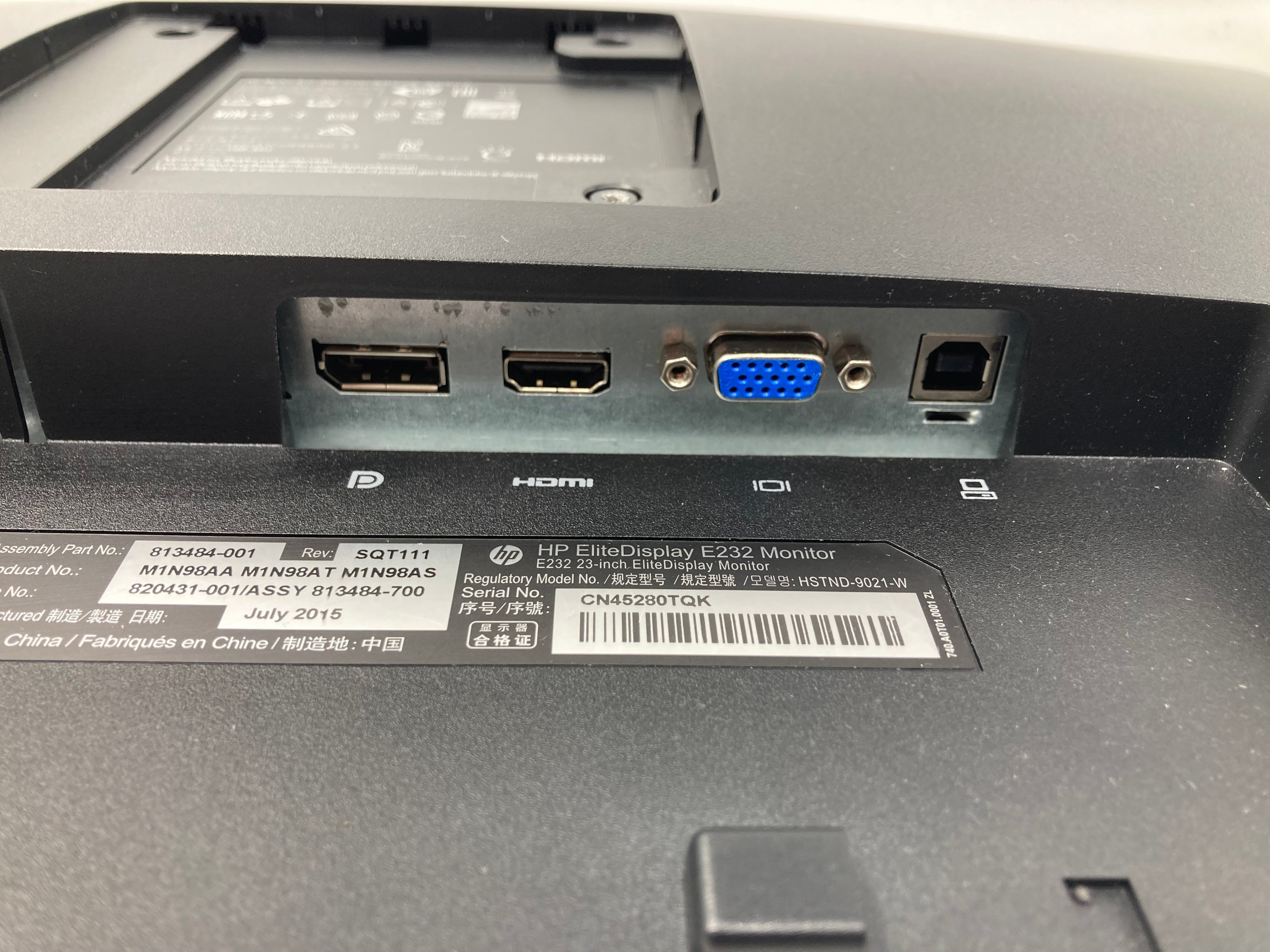 HP Monitor EliteDisplay E232 23" IPS VGA Display Port HDMI No Stand