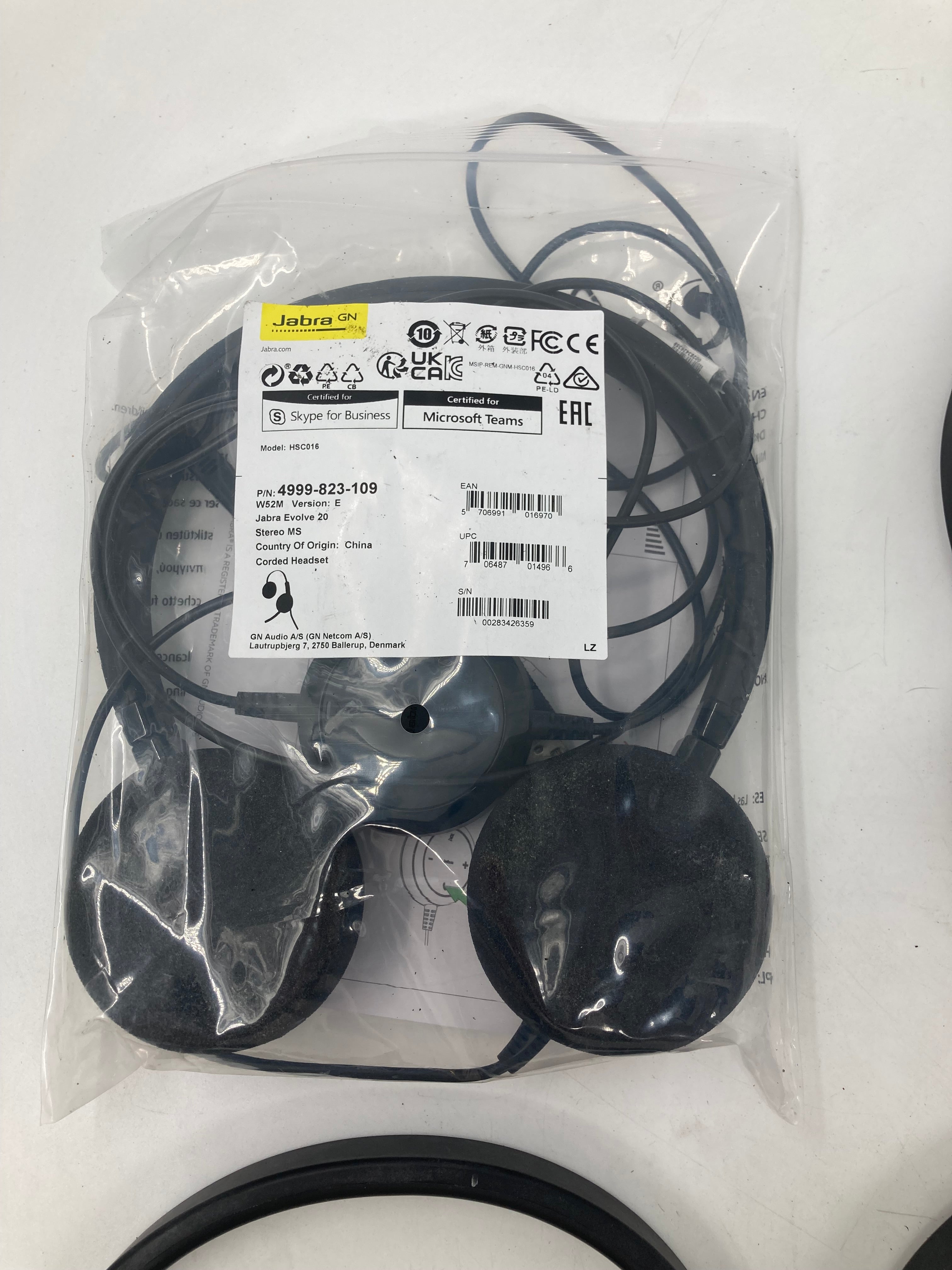 Batch 6x Jabra Evolve 20 USB MS Teams Stereo Headset