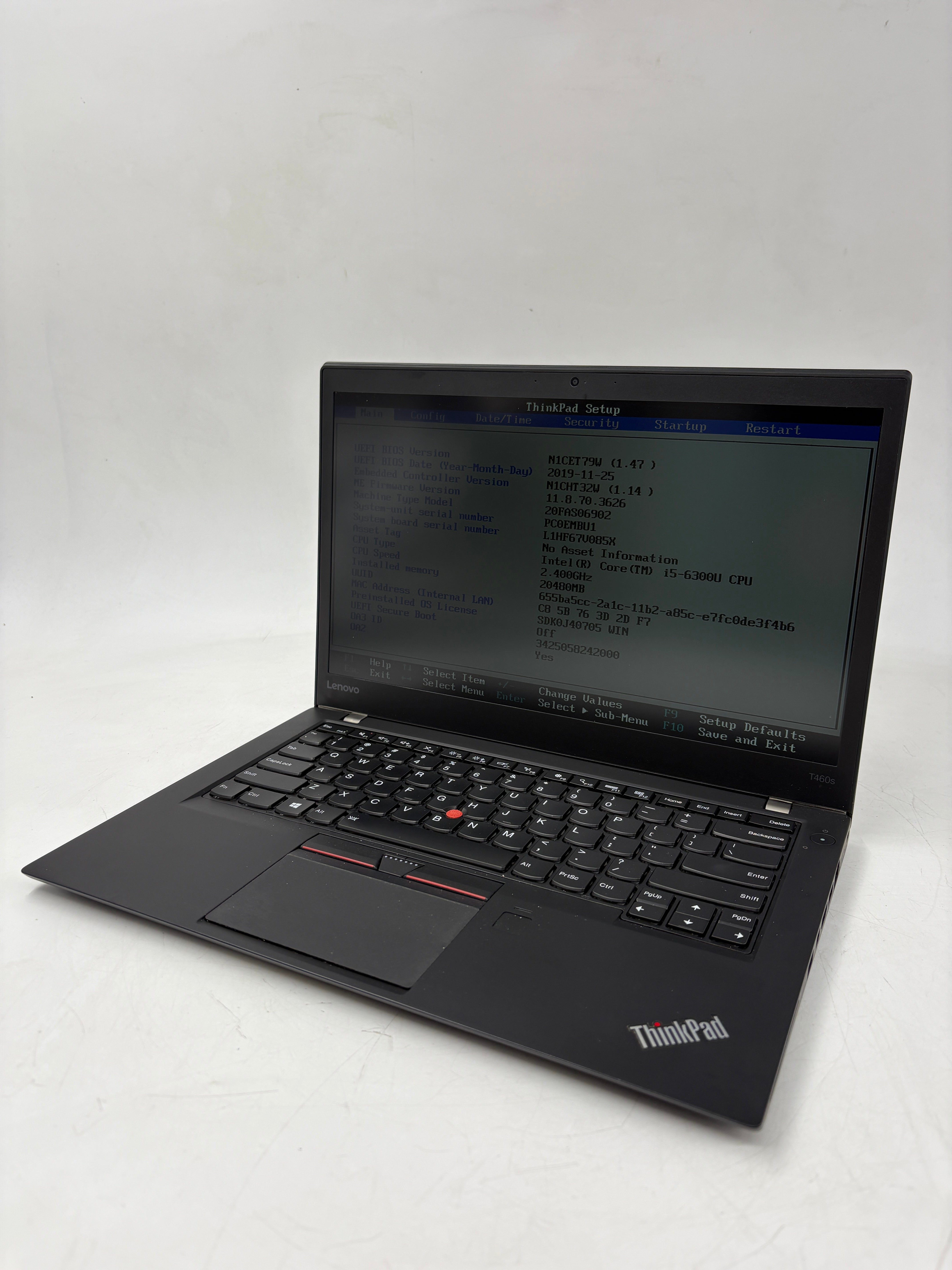 Lenovo Laptop Thinkpad T460s 14" Screen i5 6th Gen 20GB RAM NO SSD NO OS
