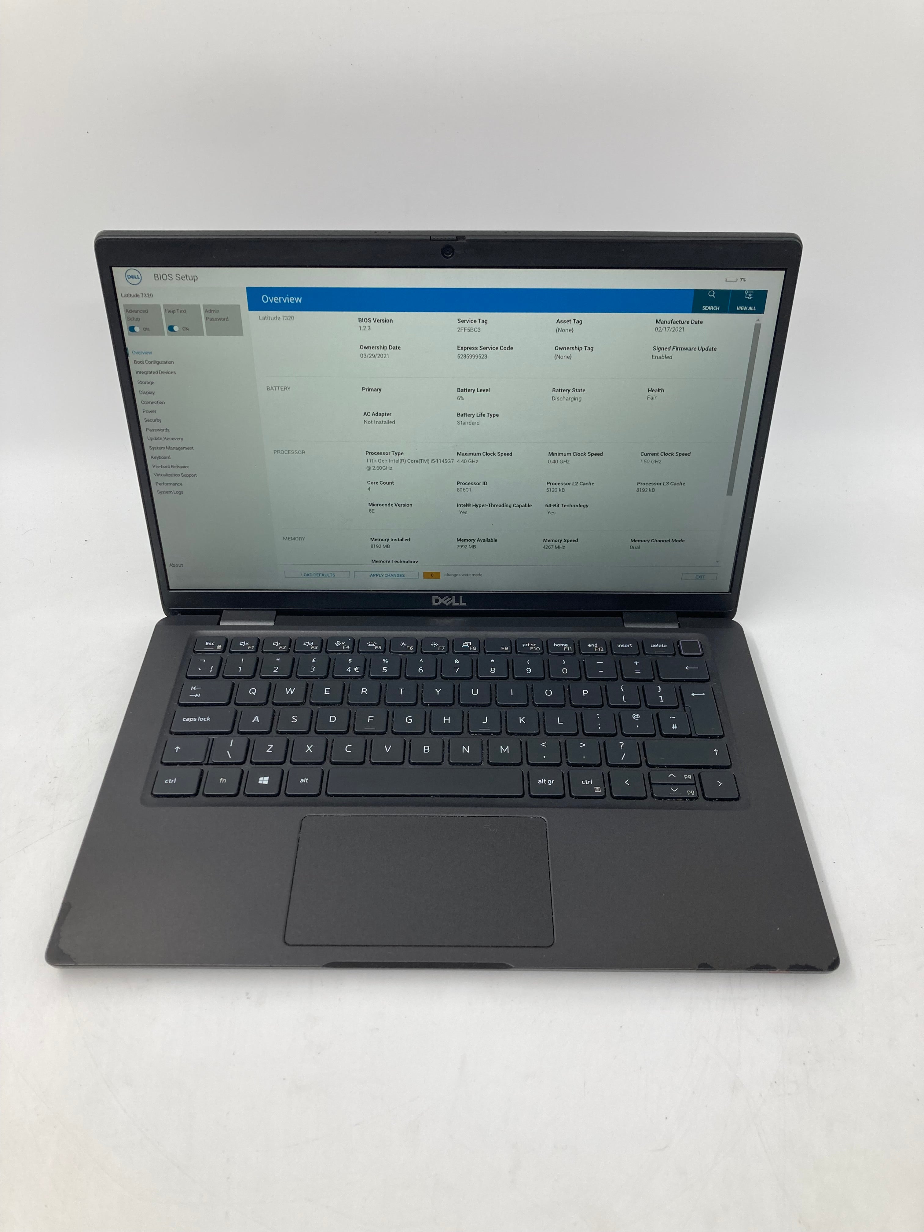 Dell Laptop Latitude 7320 13" i5 11th Gen 8GB RAM 256GB SSD No OS