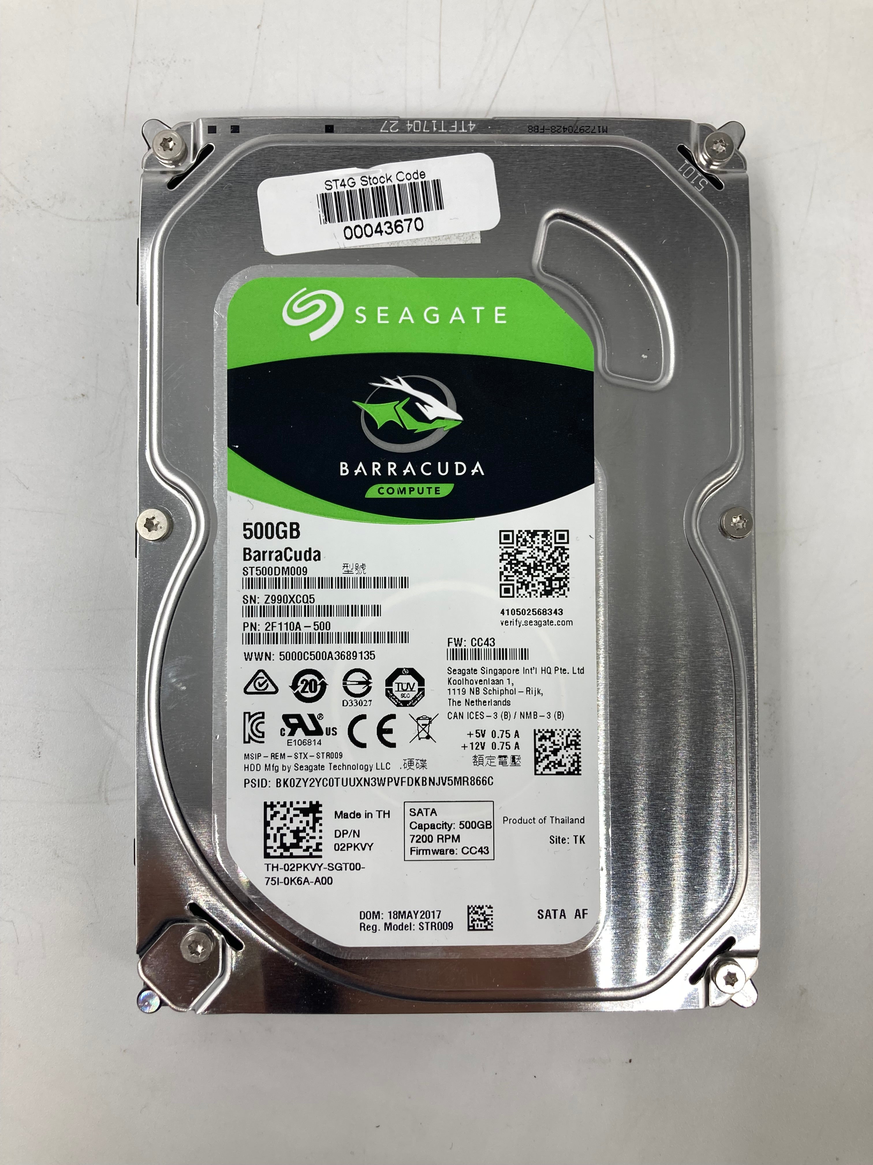 Batch of 4 3.5" SATA 640GB/500GB Hard Disk Drives - Mixed Brands