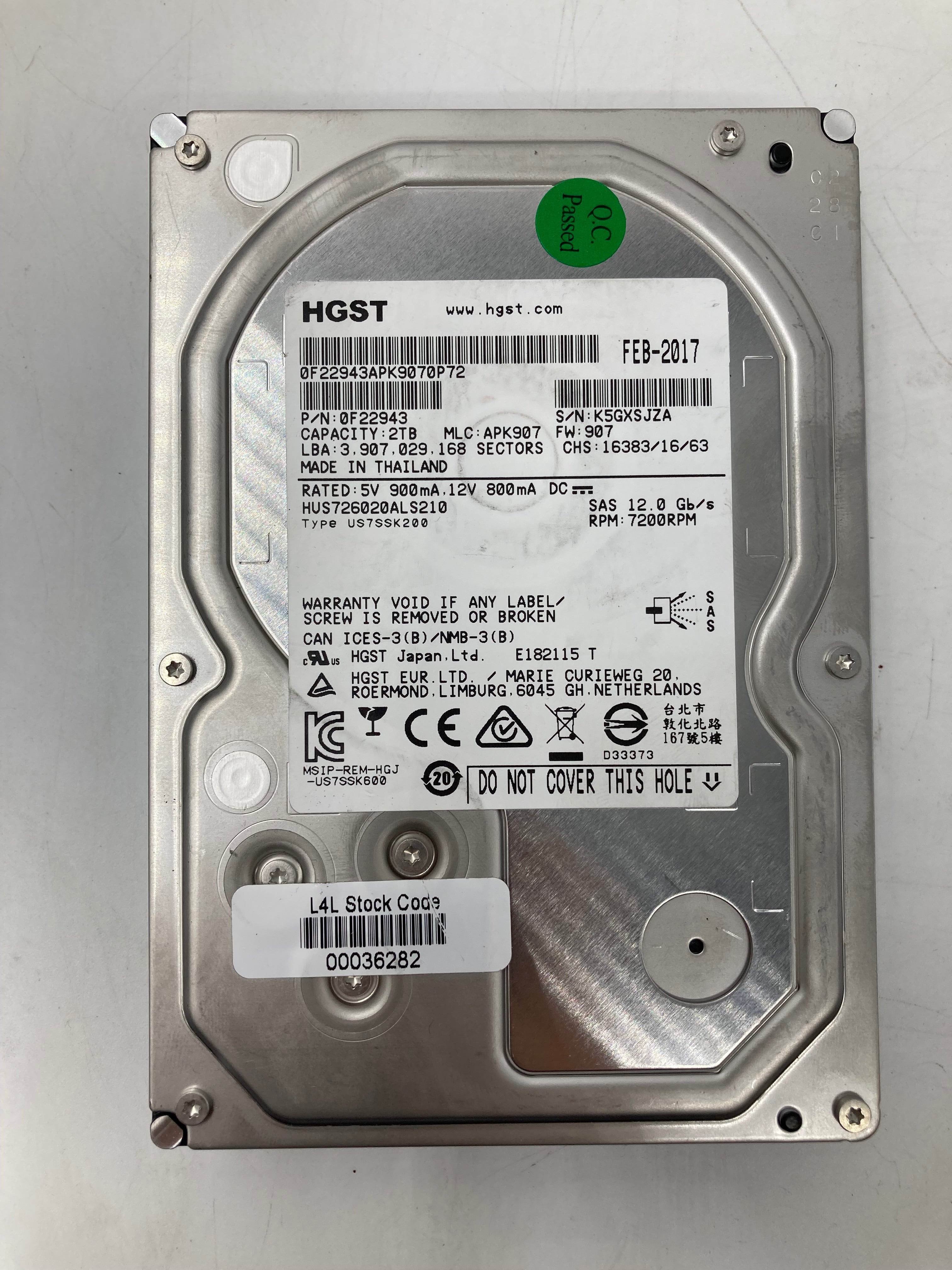 Batch of 6 3.5" SAS 2TB Hard Disk Drives - Mixed Brands