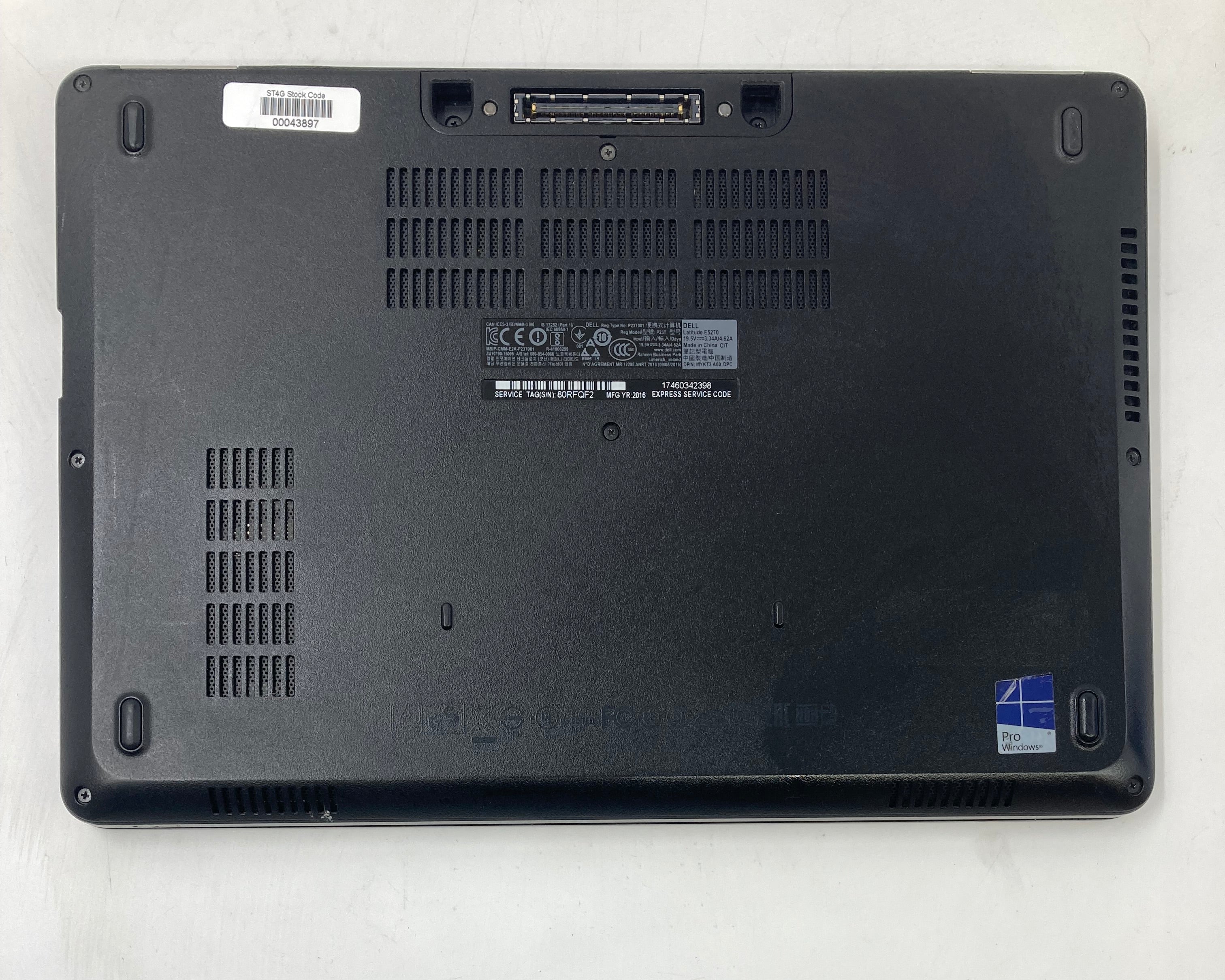 Dell Laptop Latitude E5270 12.5" i5-6300U 16GB RAM No SSD No OS #1