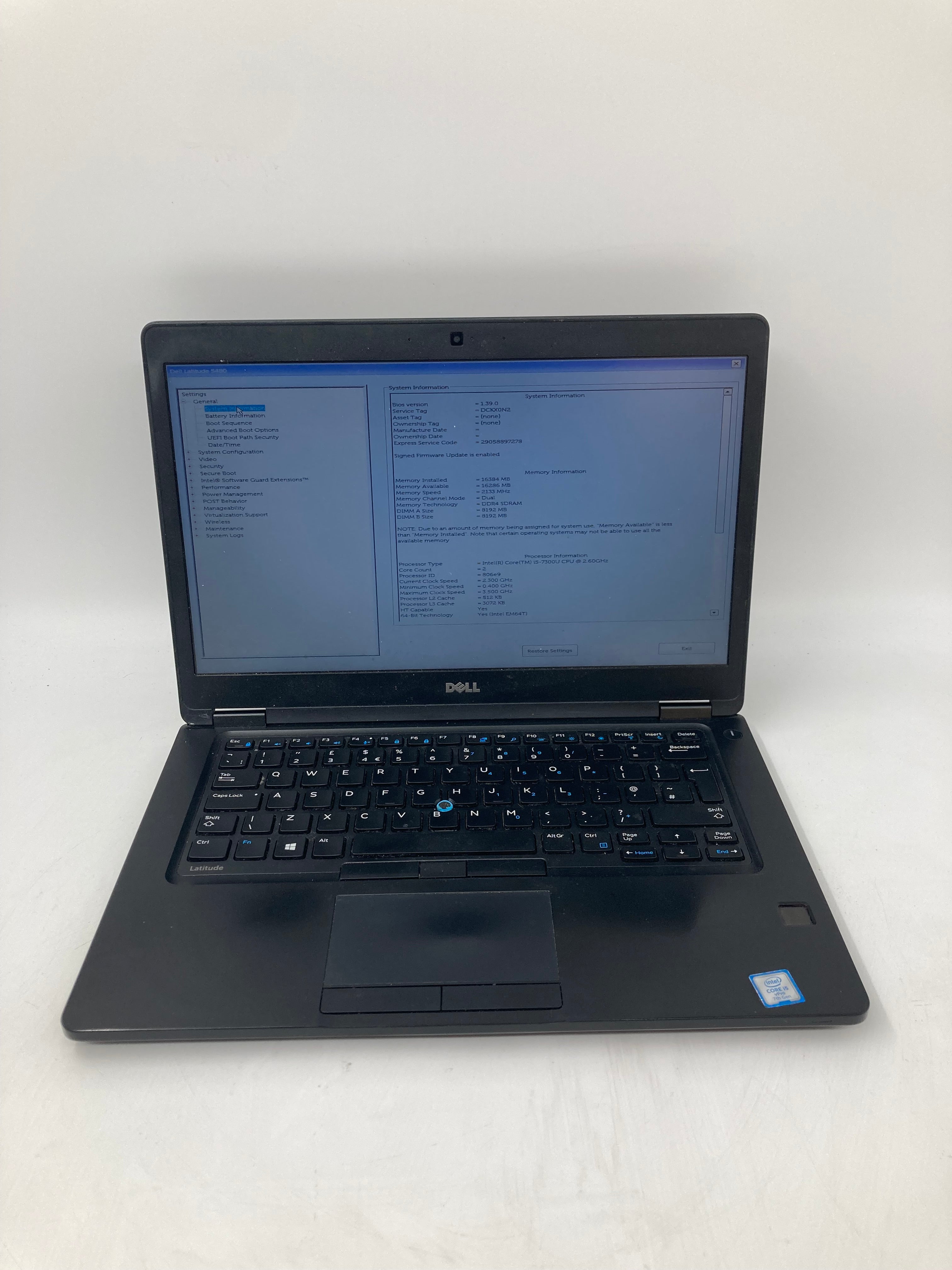 Dell Latitude 5480 14" Screen i5 7th Gen 16GB RAM No SSD -Spares-