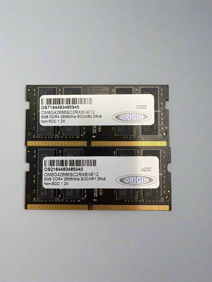 Laptop RAM 2x Origin 8GB 1Rx8 PC4 2666Mhz DDR4