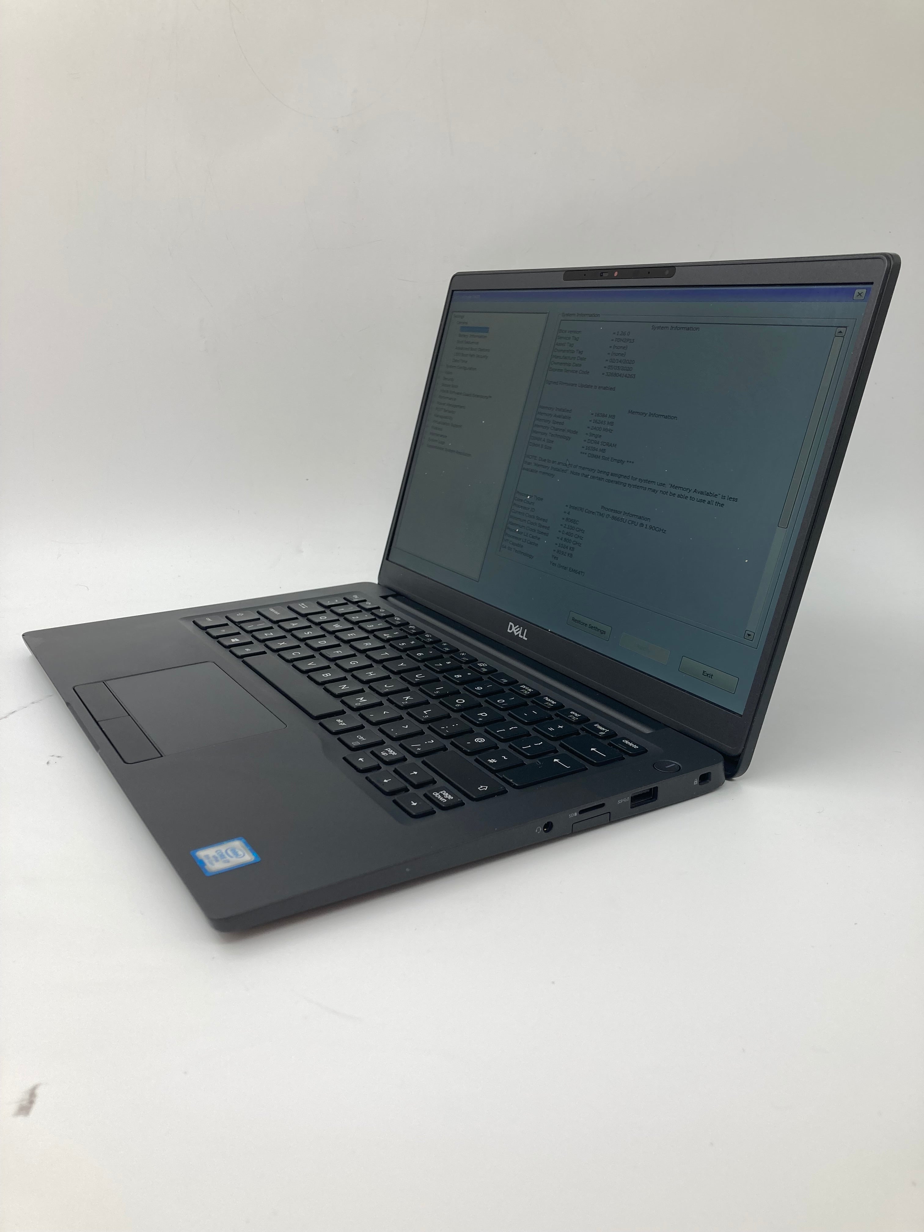 Dell Laptop Latitude 7400 14" Screen i7 8th Gen 16GB RAM No SSD No OS *Spares*