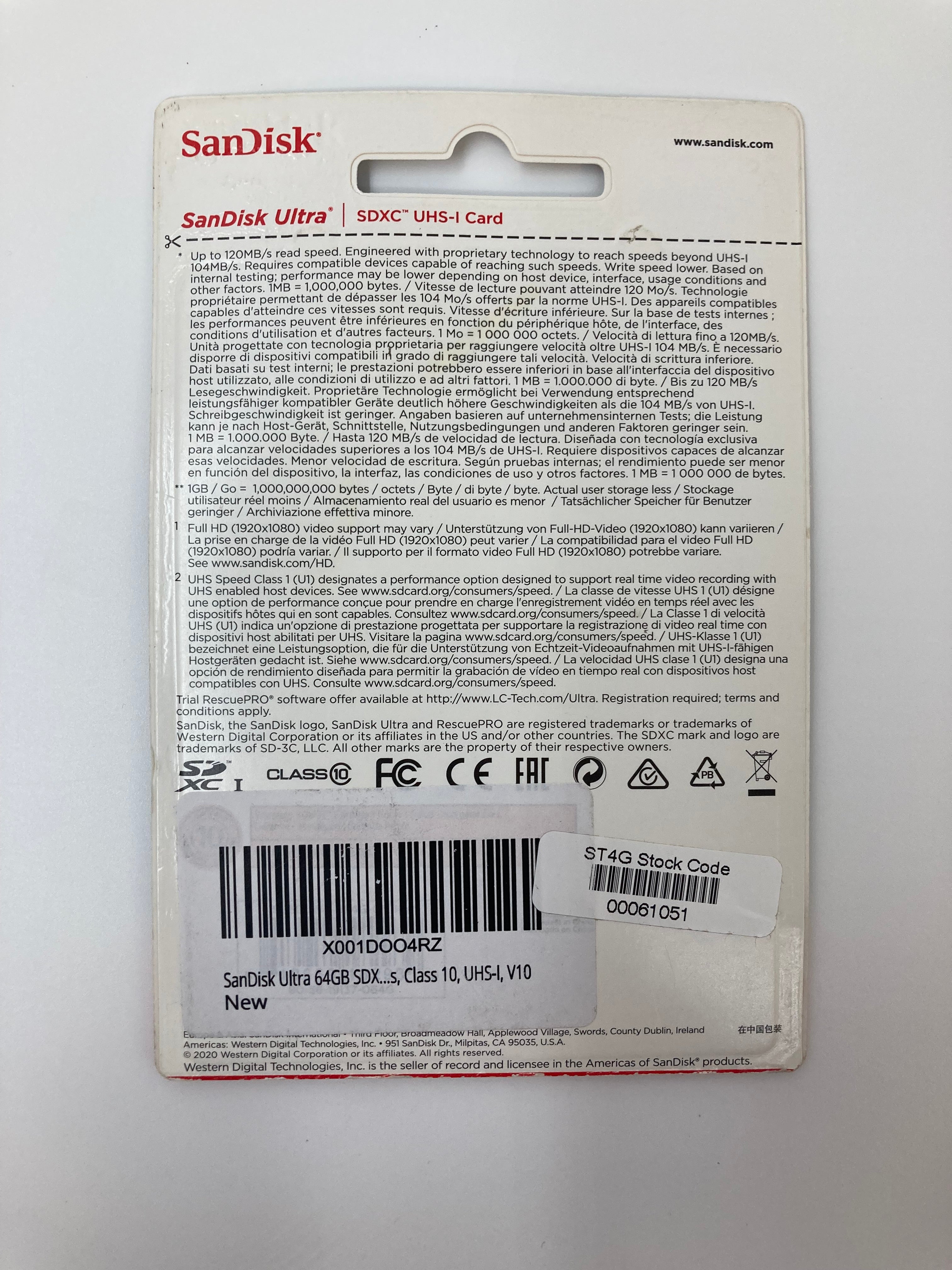 SanDisk Ultra SDXC UHS-I Memory Card | 64GB | 120 MB/s - Brand New