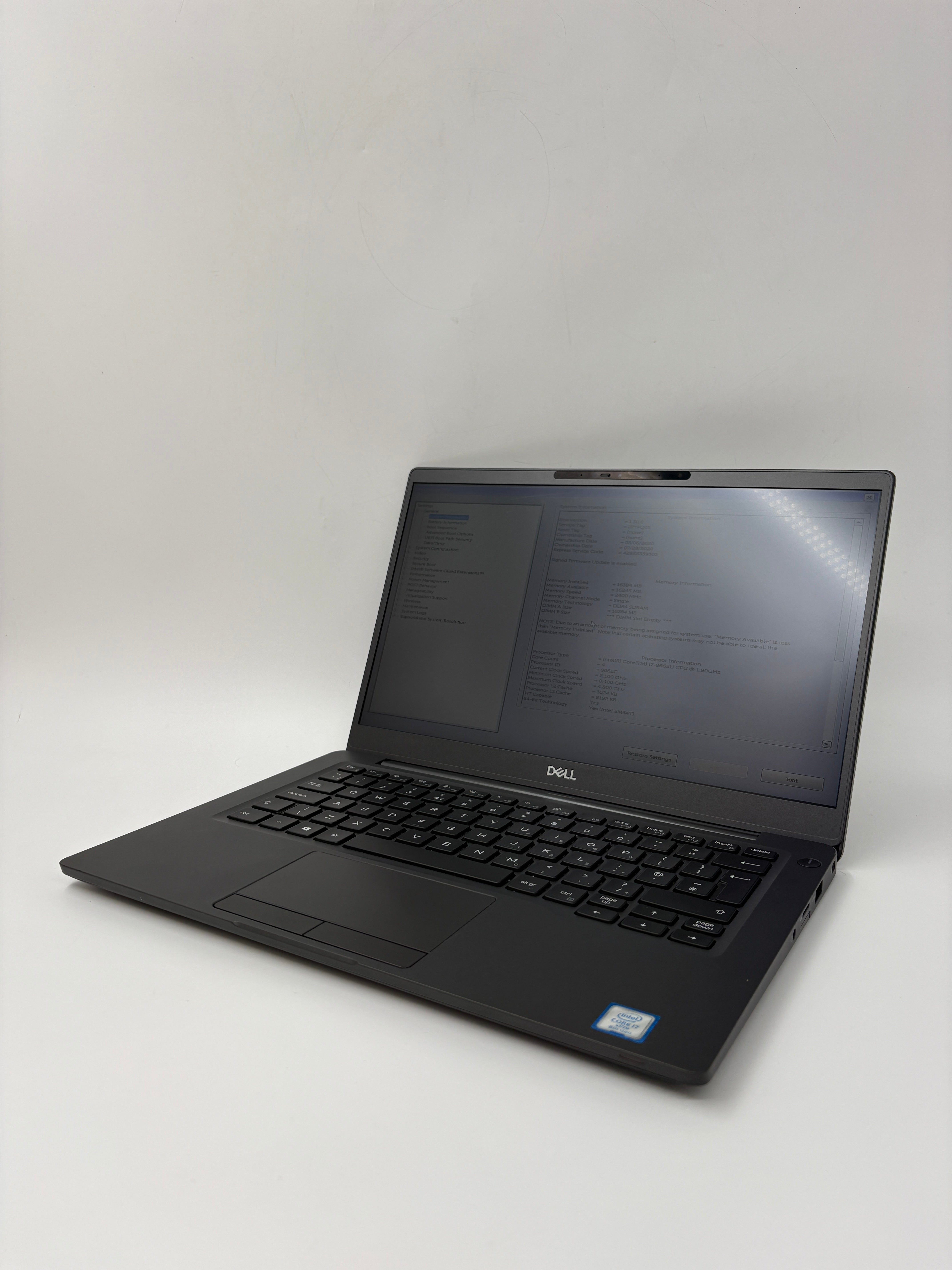 Dell Laptop Latitude 7300 13" Screen i7 8th Gen 16GB RAM No SSD No OS Spares