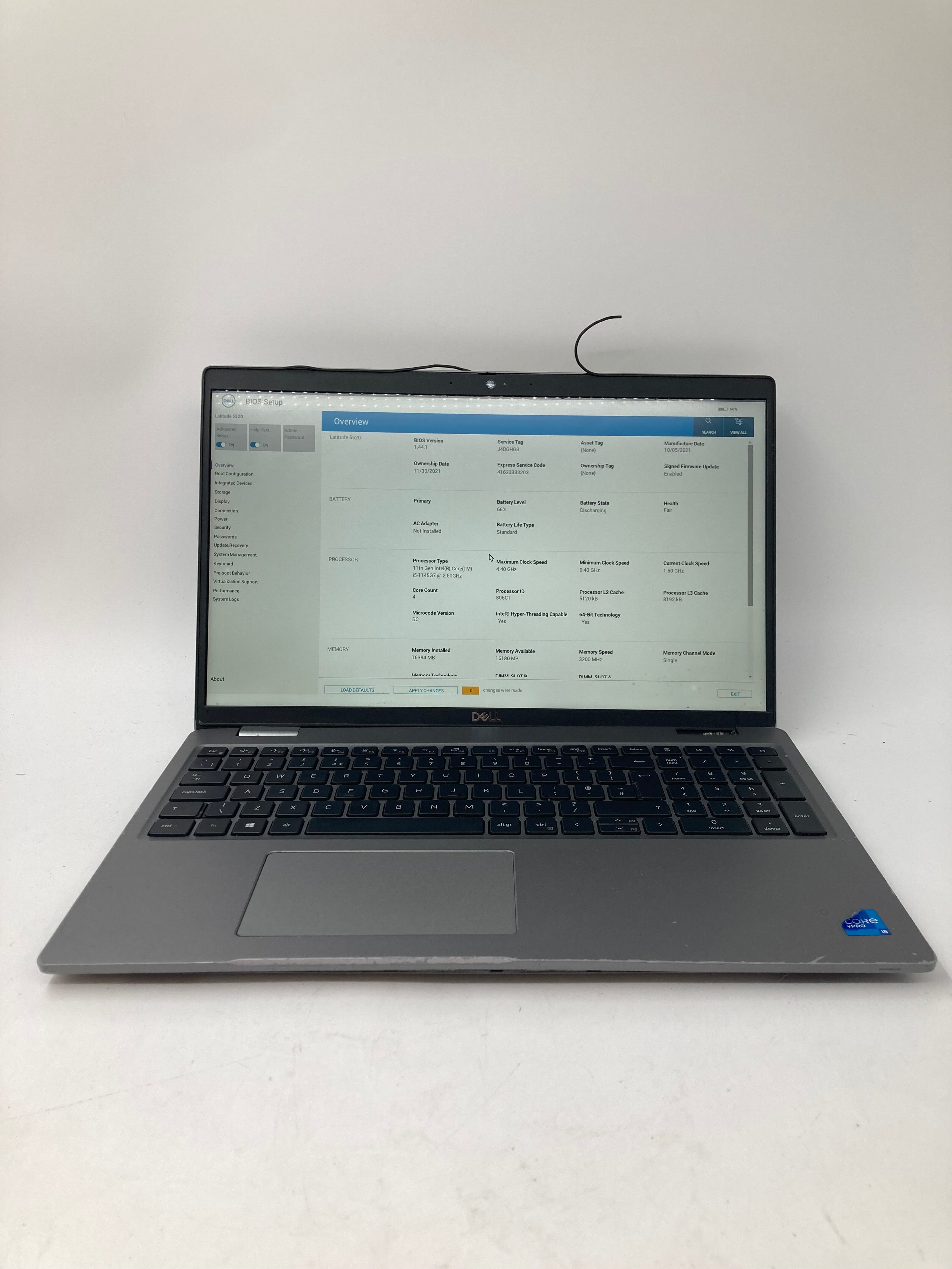 Dell Laptop Latitude 5520 15" Screen i5 11th Gen 16GB RAM No SSD No OS *Spares*