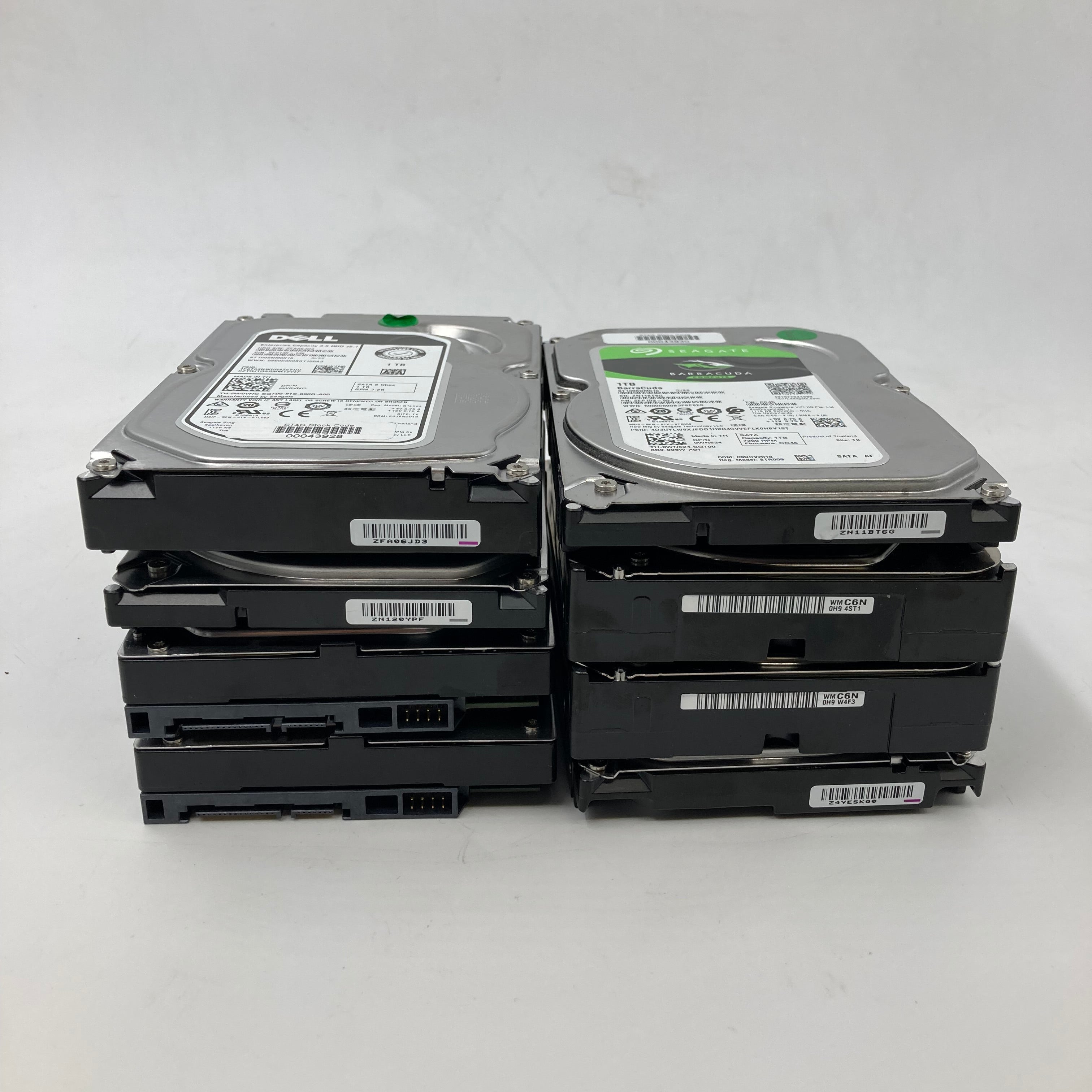 Batch of 8 3.5" SATA 1TB Hard Disk Drives - Mixed Brands