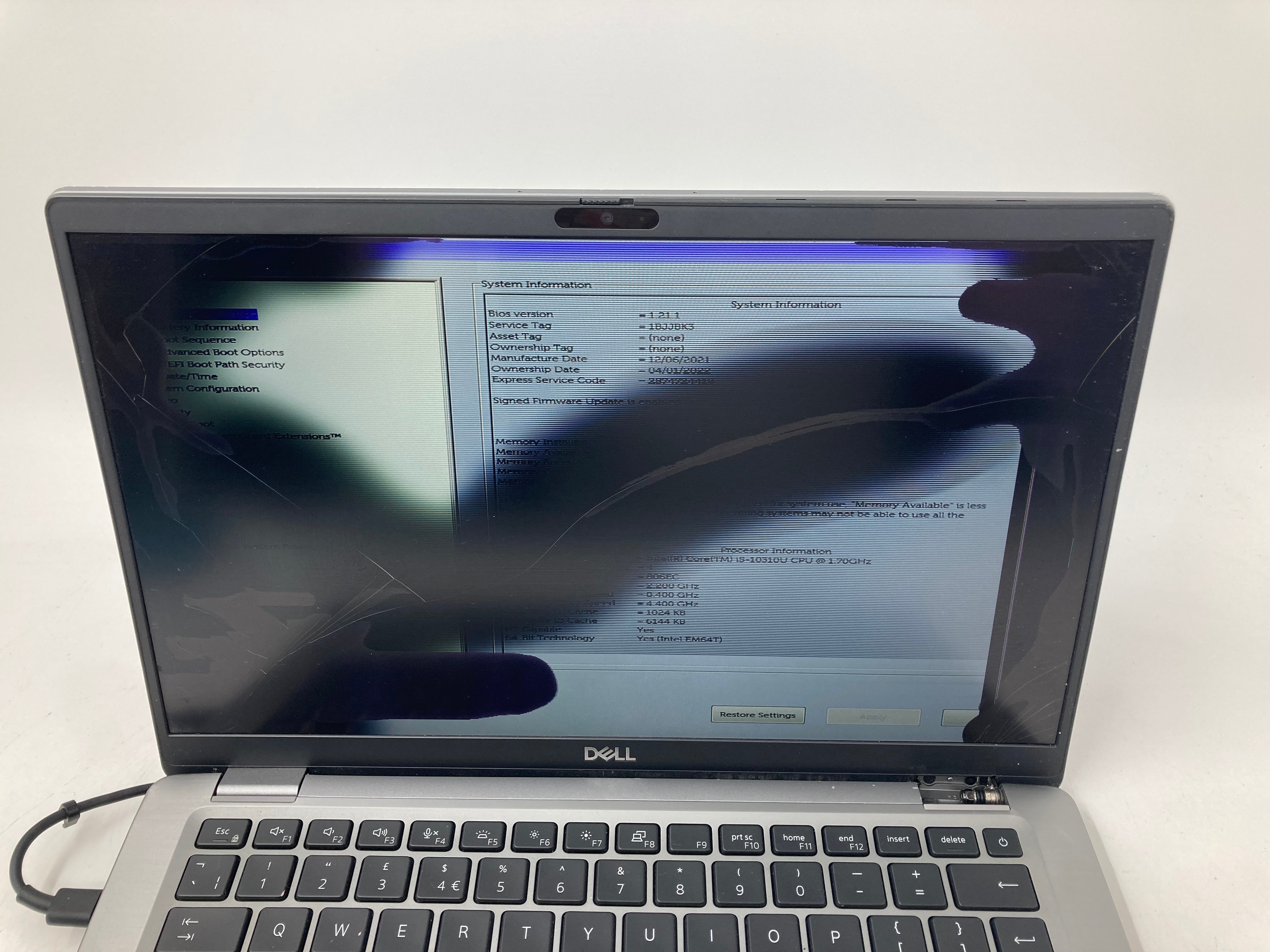 Dell Laptop Latitude 7410 14" i5 10th Gen 8GB RAM No HDD No OS *Spares*