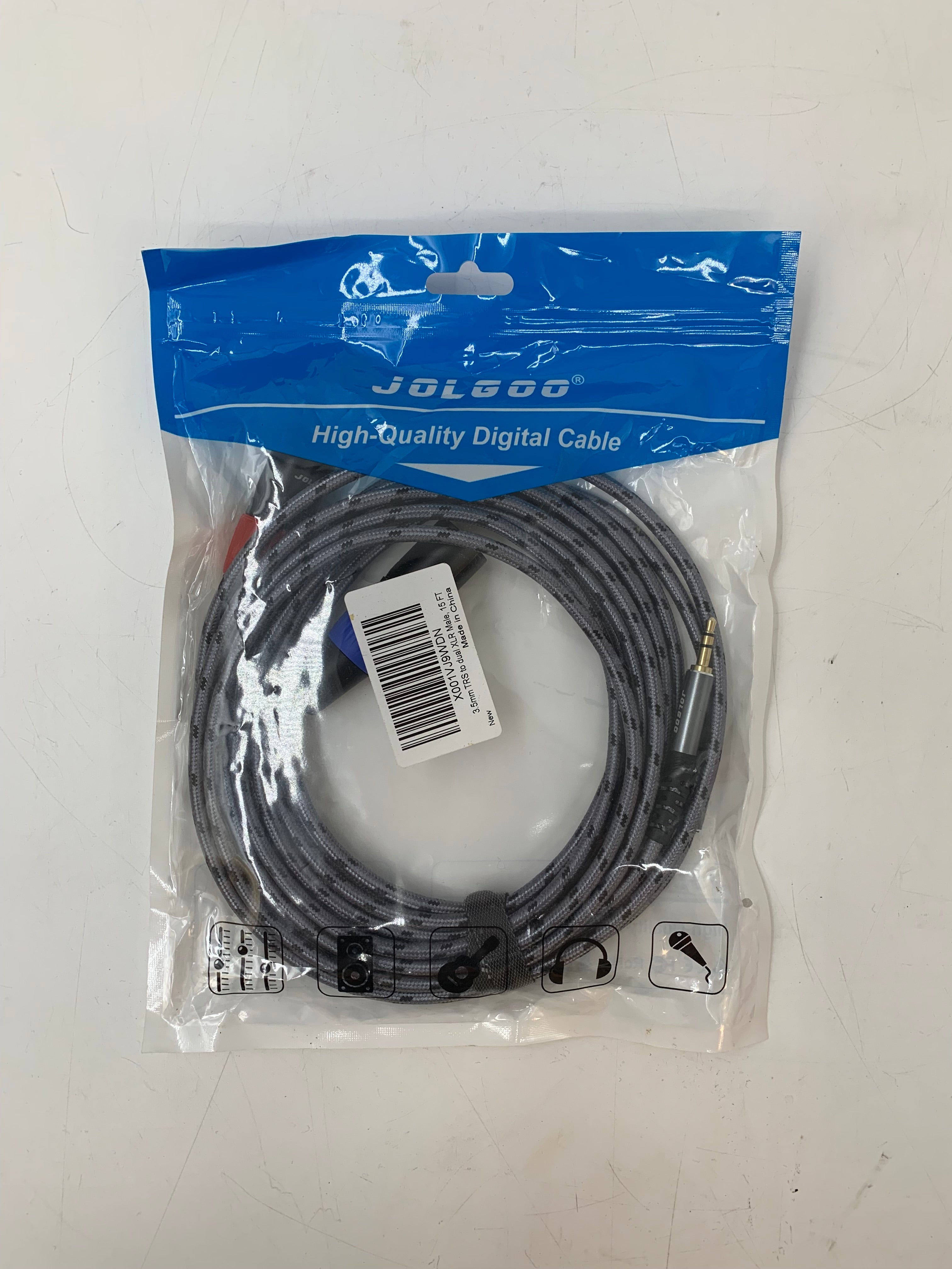 3.5mm TRS to Dual XLR Male Mic Cable | 15FT | New and Sealed