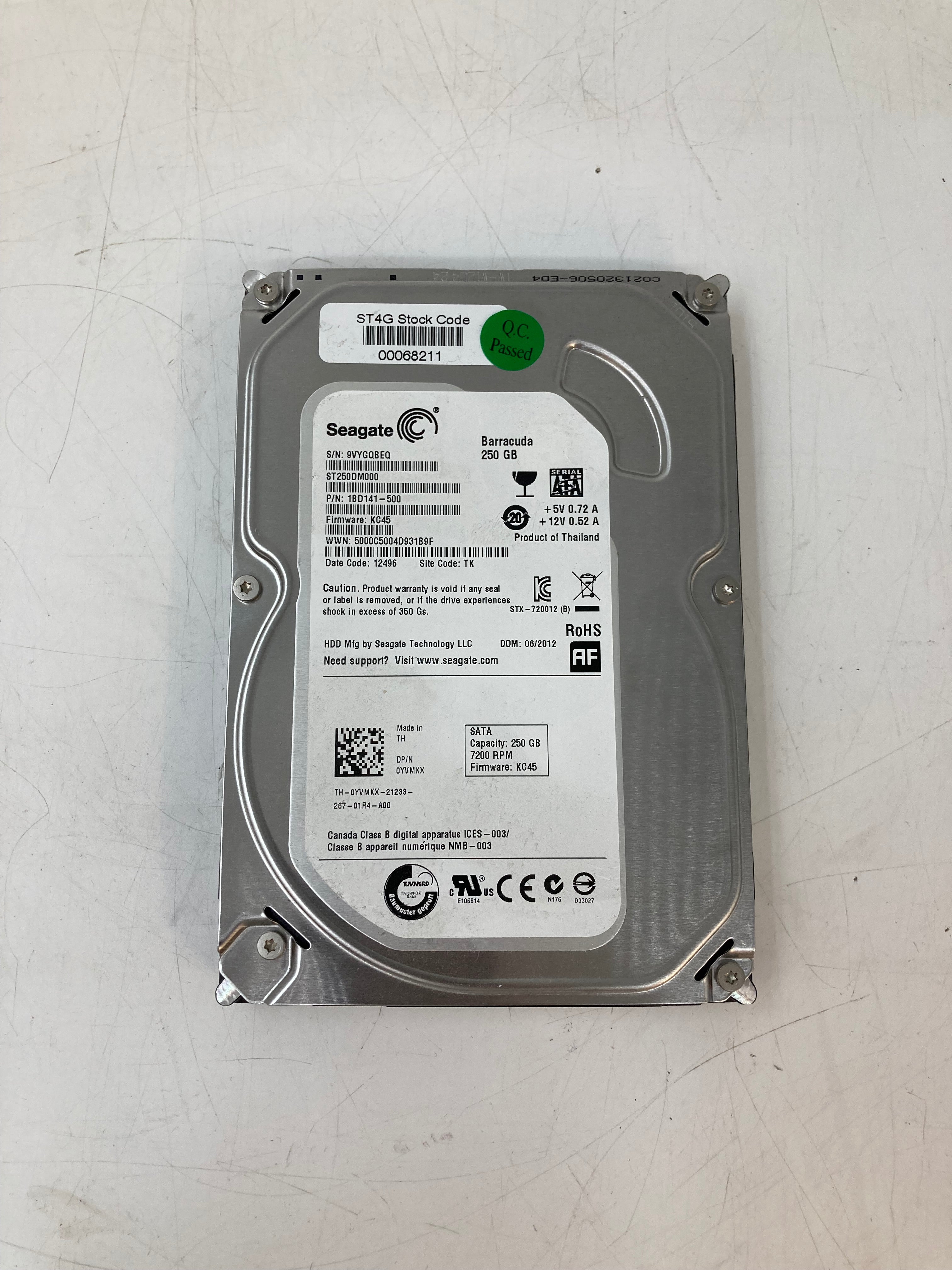 Seagate HDD | 250GB | 3.5 inch | SATA | MIX MODELS| 7.2K RPM | 6Gbps | Lot of 20