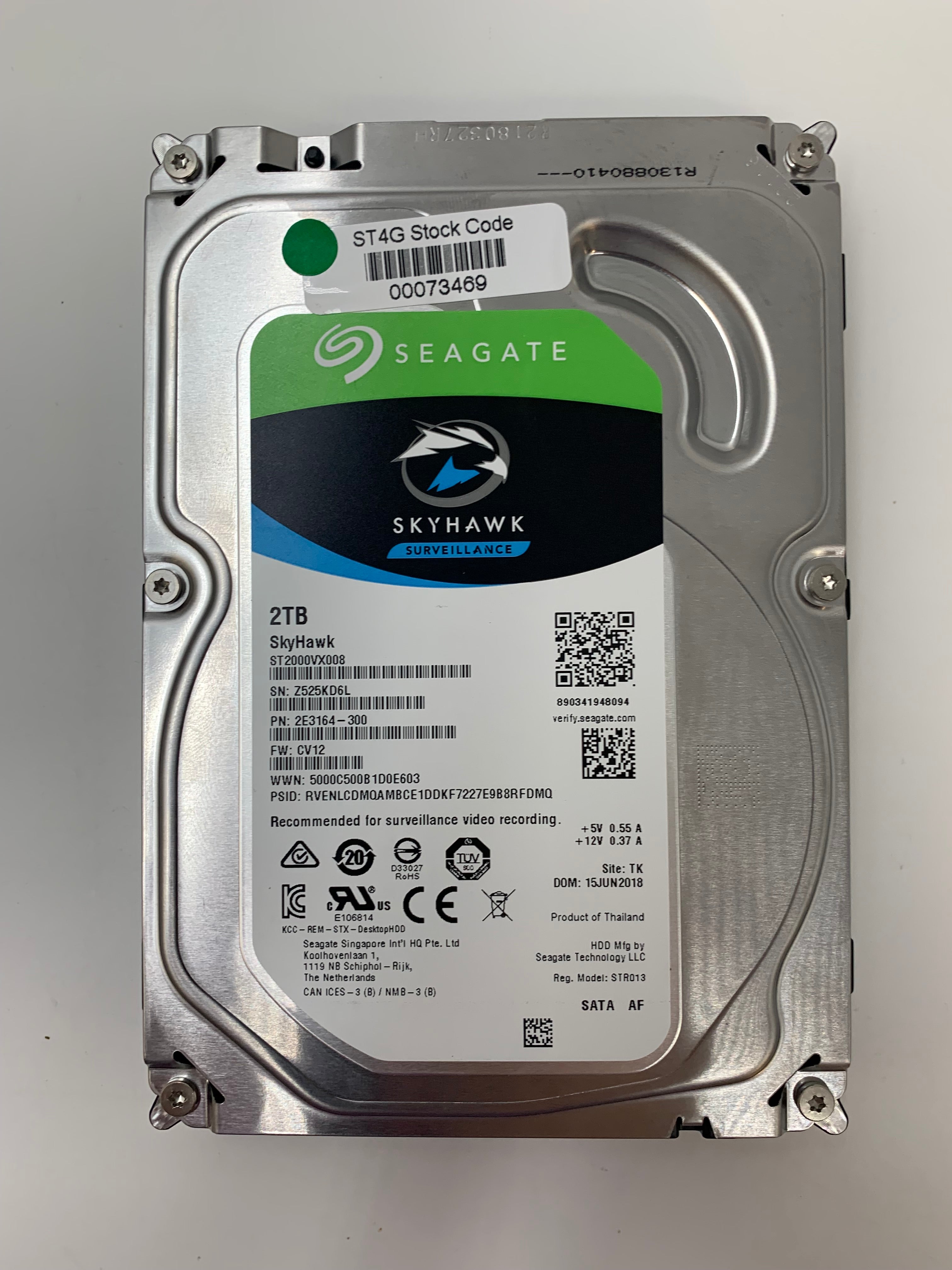 SeaGate HDD | 2TB | 3.5 Inch | SATA | ST2000VX008 | 5900 RPM | 6 Gbps