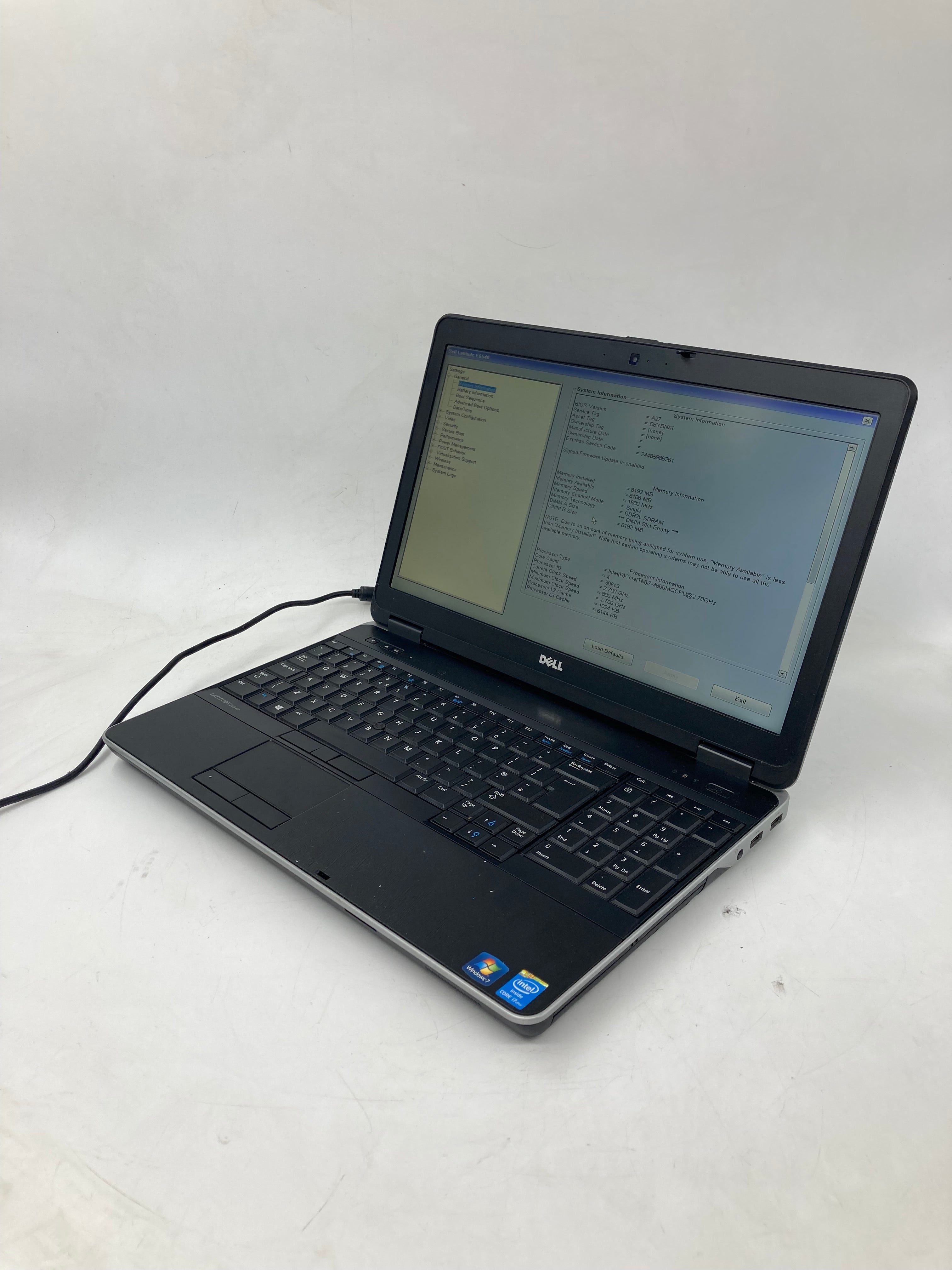 Dell Laptop Latitude E6540 15.6" Screen I7 4th Gen 8gb Ram No Storage No OS