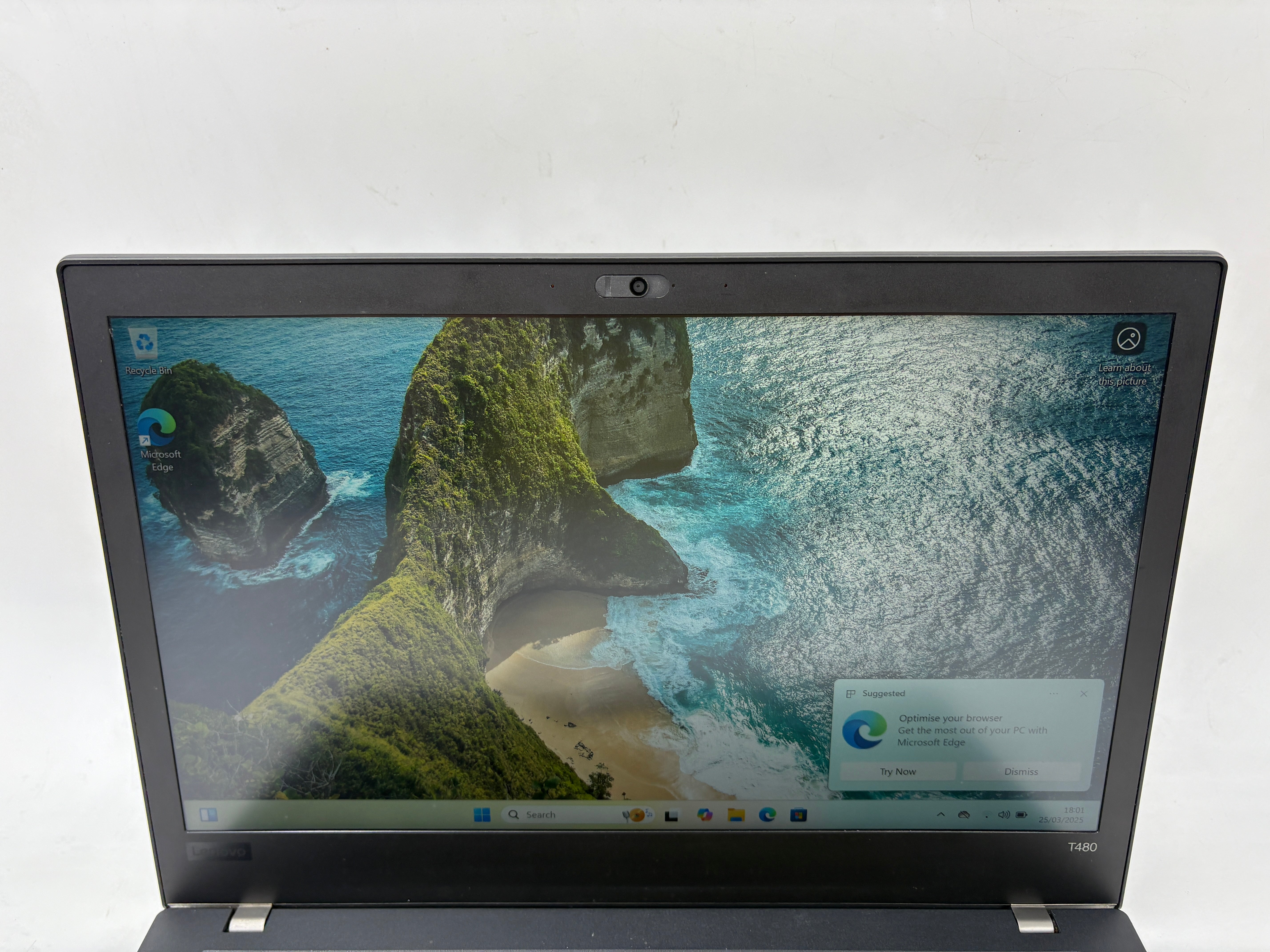 Lenovo Laptop ThinkPad T480 14" Screen i5 8th Gen 16GB RAM 256GB SSD W11 Pro
