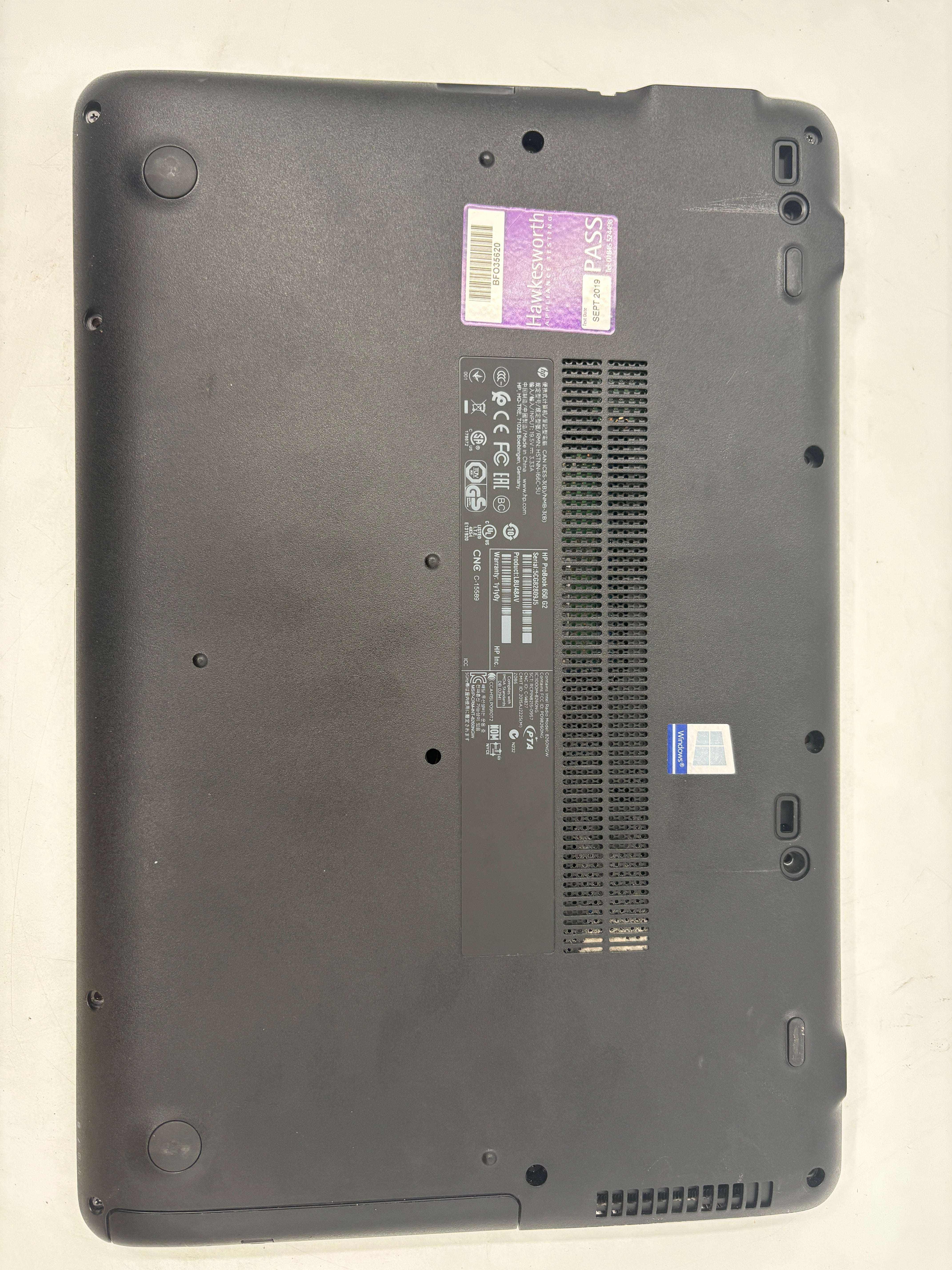 HP Laptop ProBook 650 G2 15.6" Screen i5 6th Gen 4GB RAM 128GB SSD W10