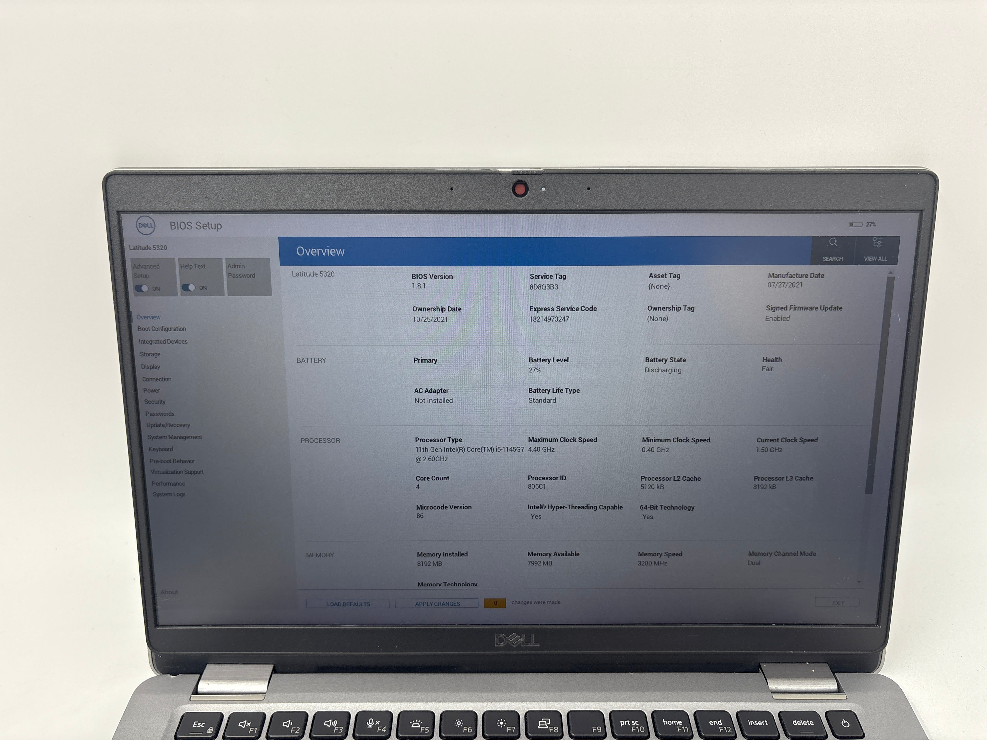 Dell Laptop Latitude 5320 13.3" Screen i5 11th Gen 8GB RAM 256GB SSD W11