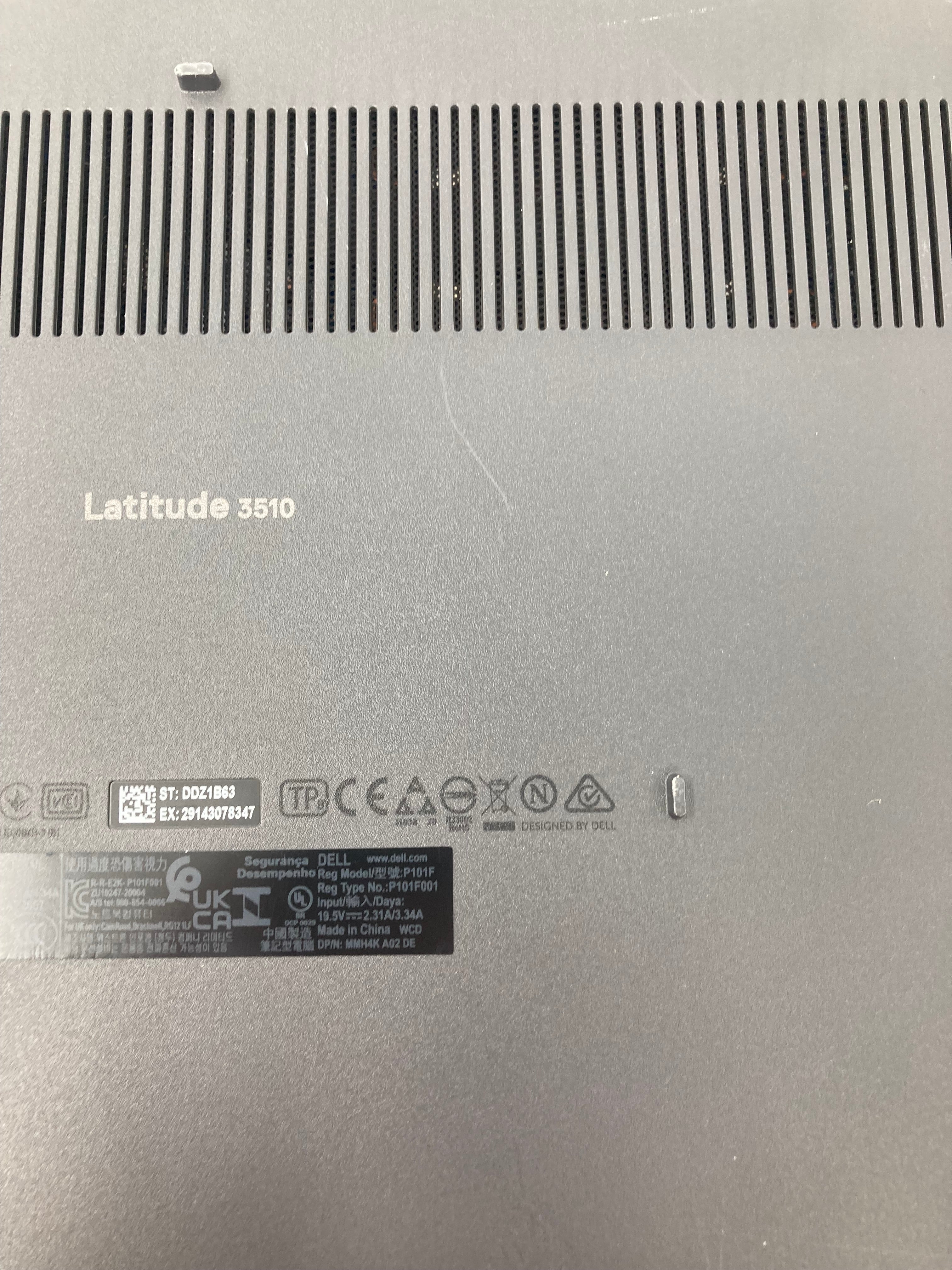 Dell Latitude 3510 15" Screen i3 10th Gen 8GB RAM No SSD No OS *Spares*