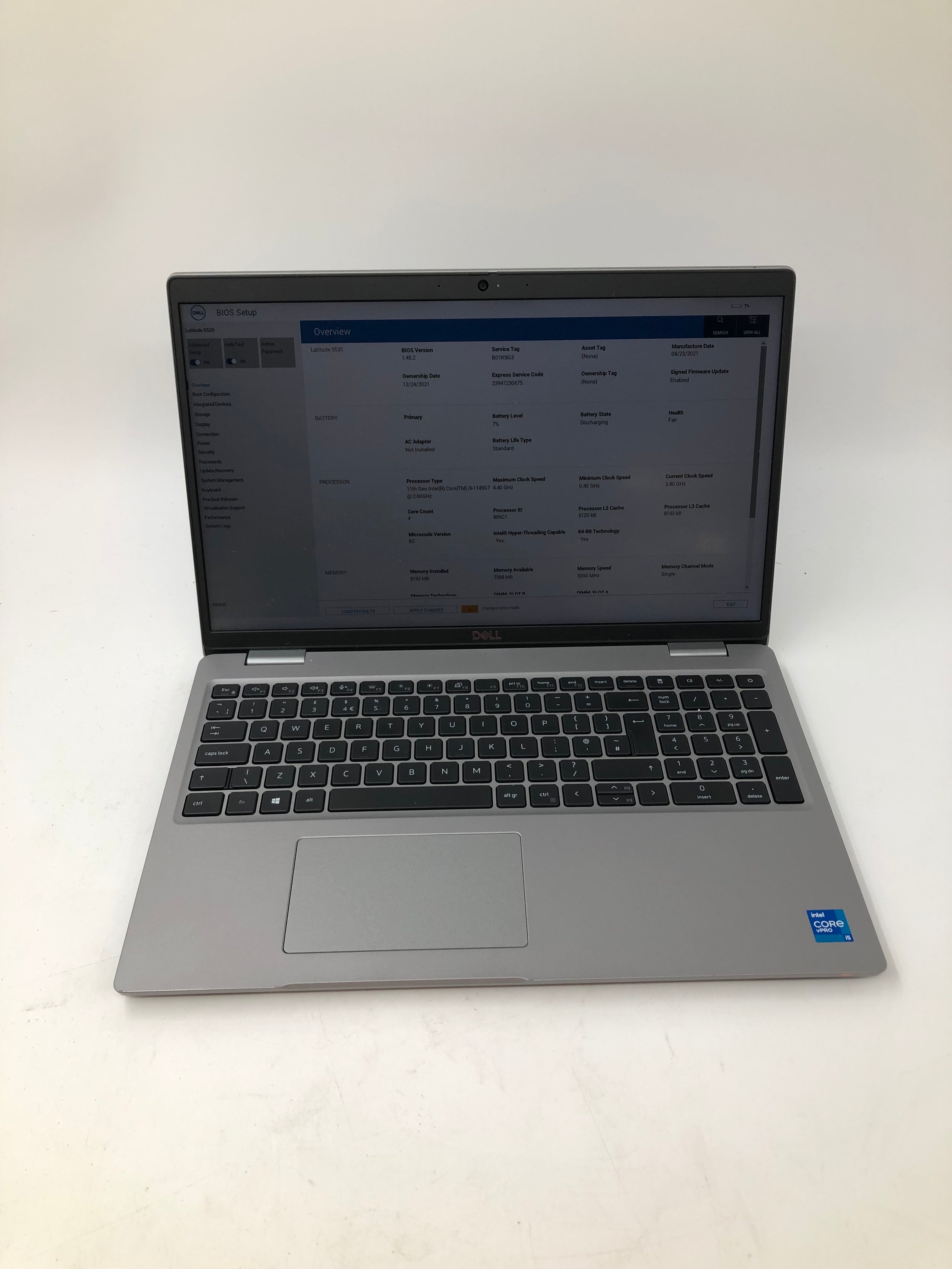 Dell Latitude 5520 15" Screen i5 11th Gen 8GB RAM No SSD No OS