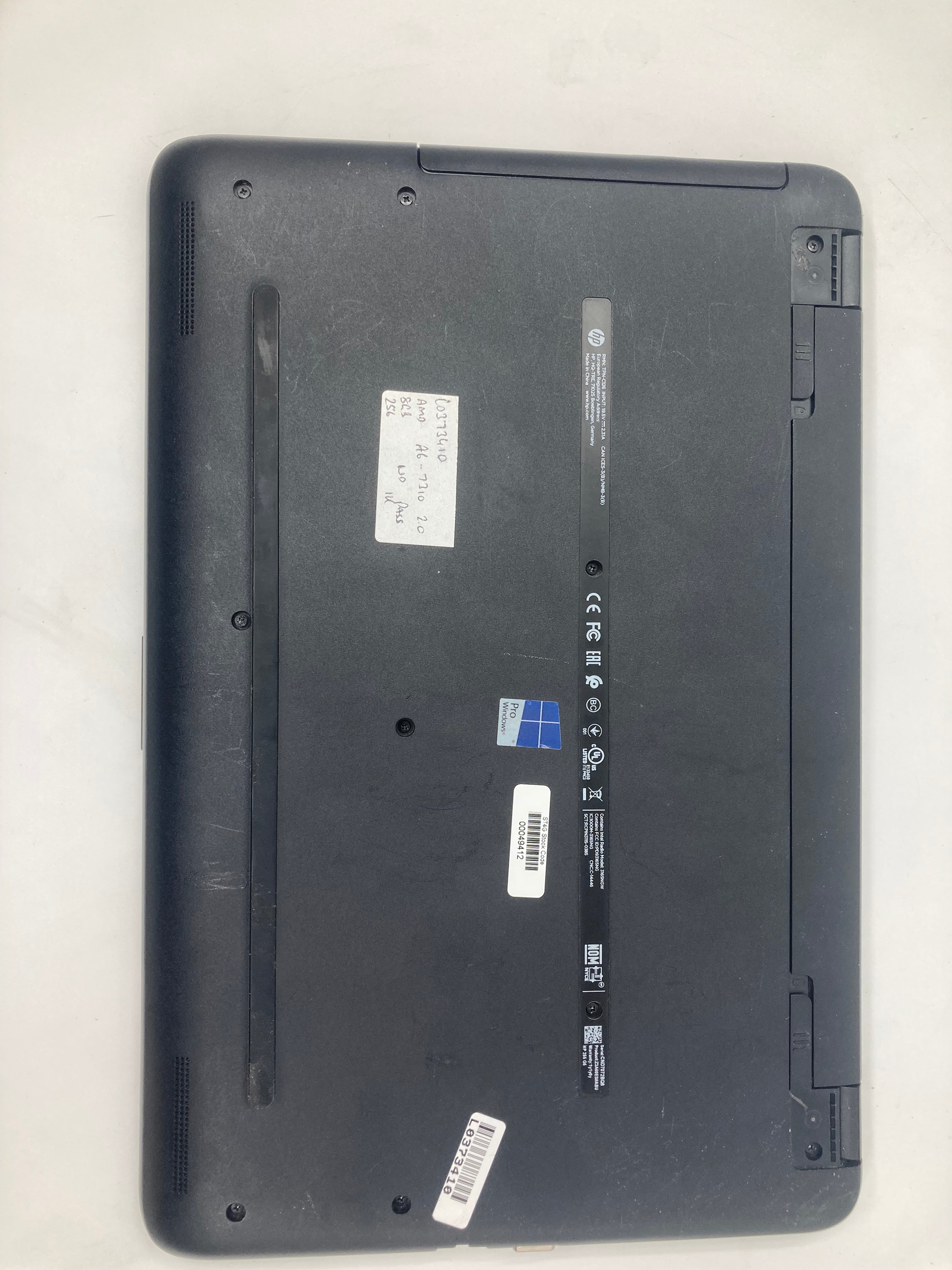 HP 255 G5 NoteBook PC 15" Screen AMD A6-7310 8GB No SSD No OS