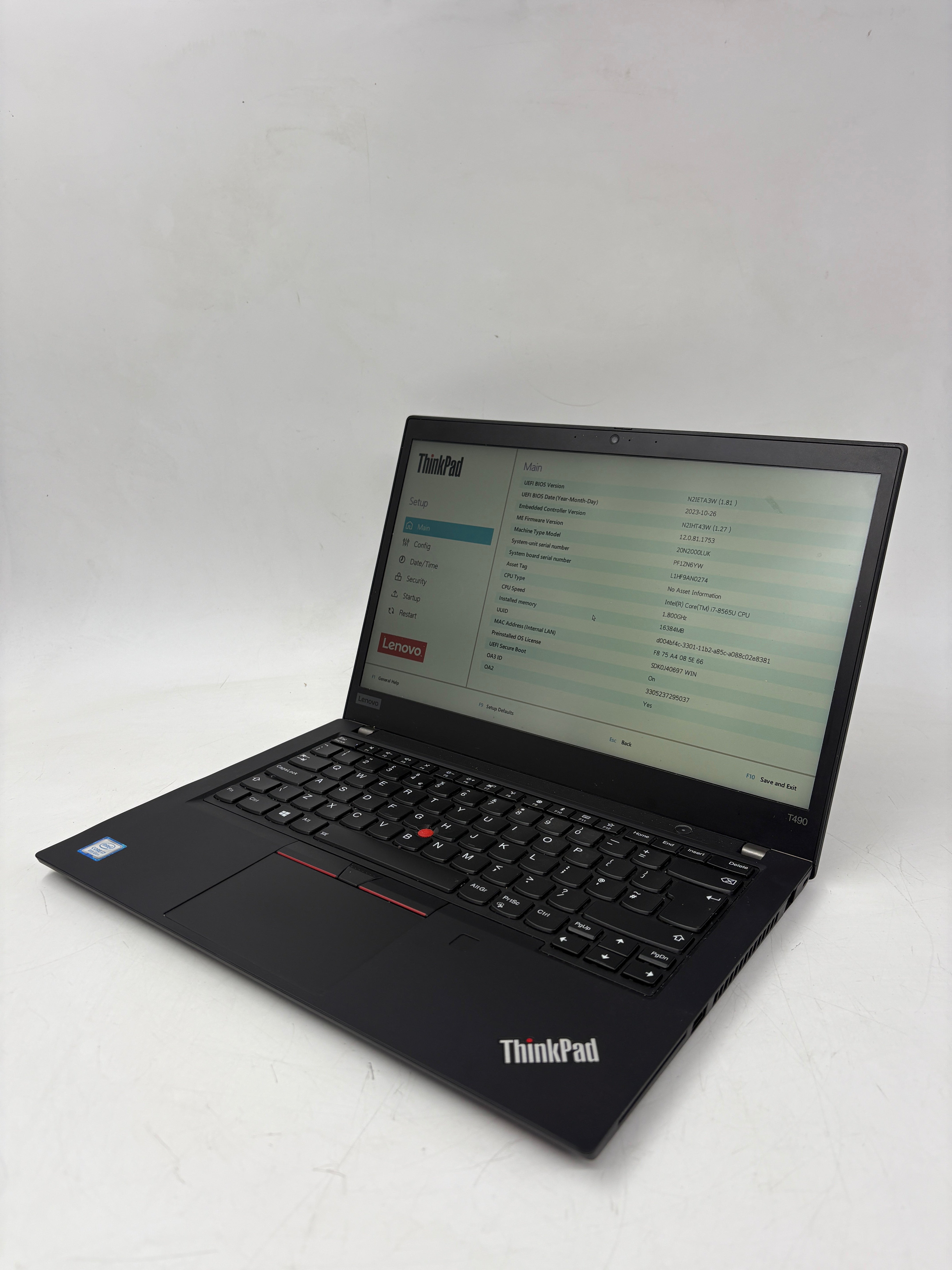 Lenovo Laptop ThinkPad T490 14" Screen i7 8th Gen 16GB RAM 512GB SSD W11