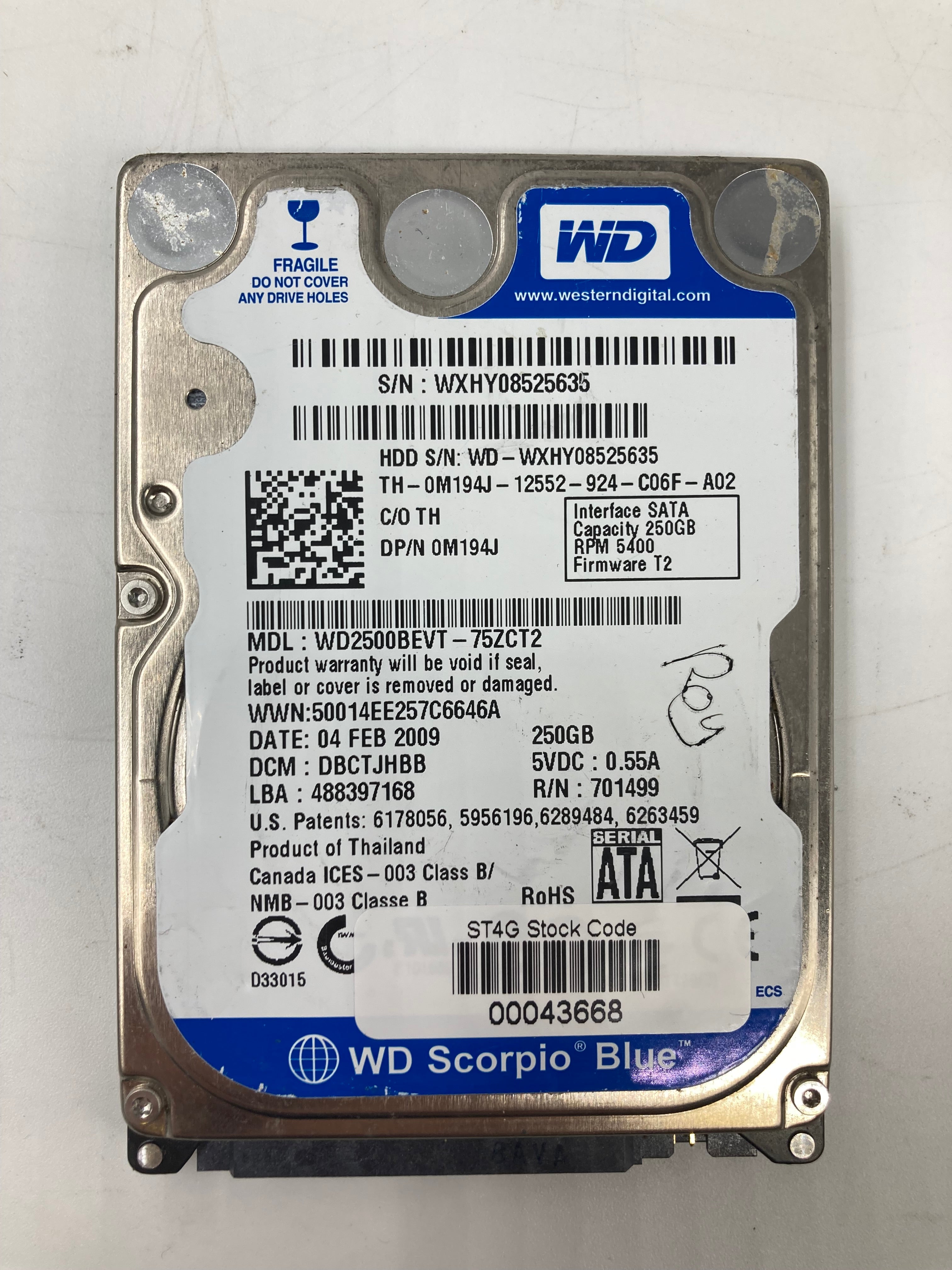Batch of 7 2.5" SATA 640GB/320GB/250GB/160GB - Mixed Brands