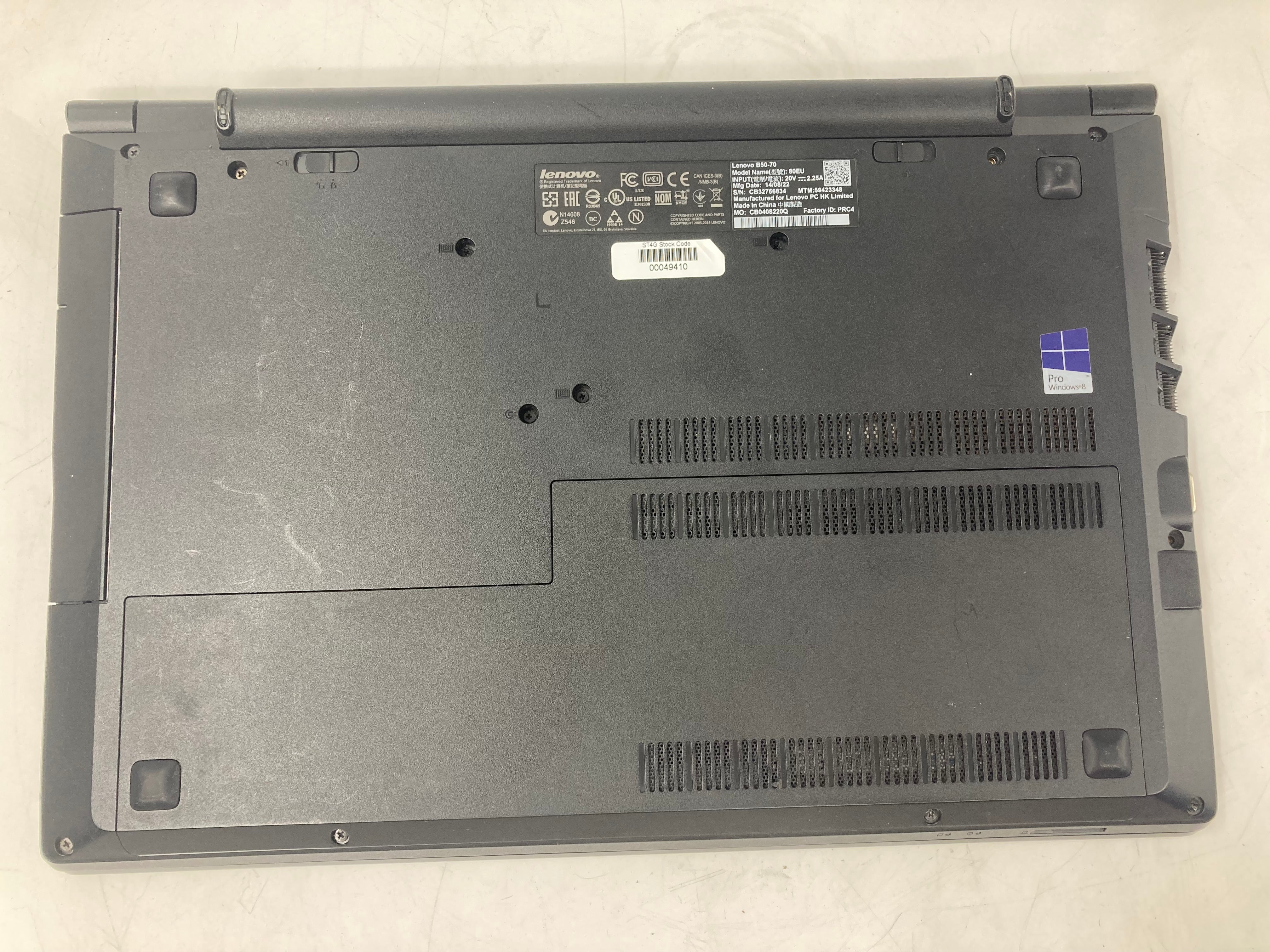 Lenovo Laptop B50-70 15.6" Screen i3 4th Gen 4GB RAM No HDD No OS