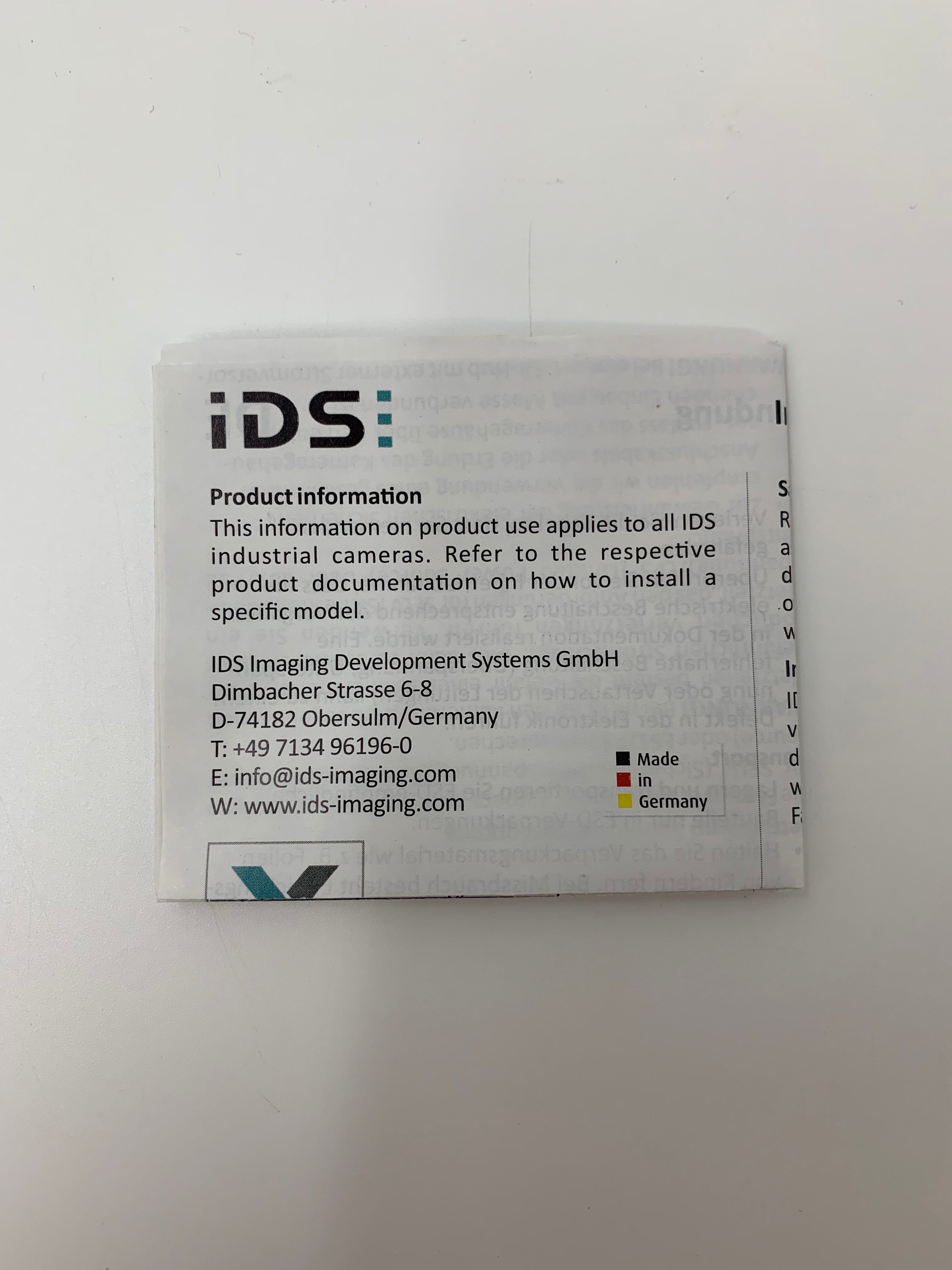 IDS UI-5370CP-C-HQ Rev.2 Industrial Machine Vision Camera C-Mount New Open Box
