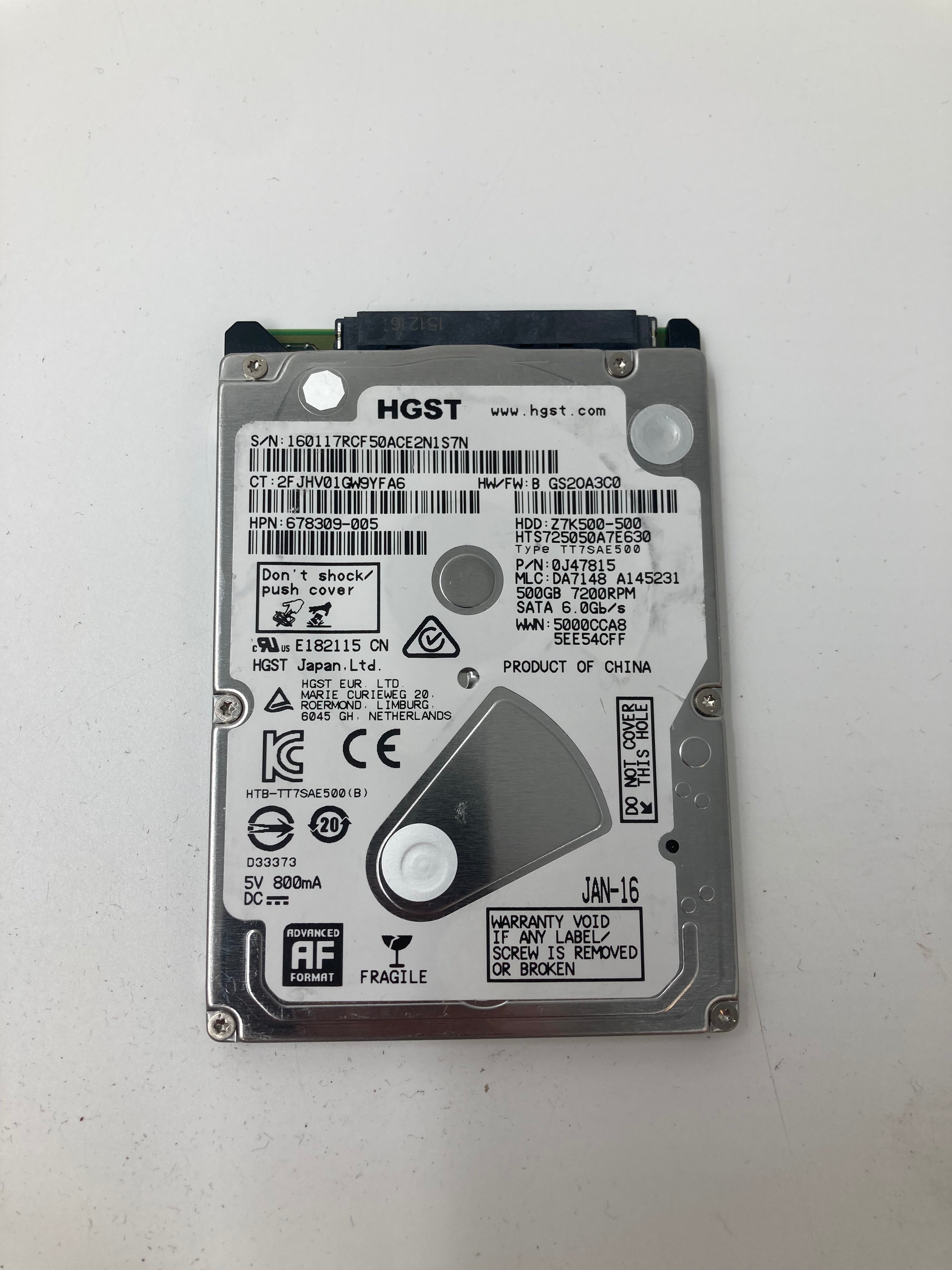 Hard Disk Drive | 500GB HDD | 2.5 Inch | SATA | Lots of Ten